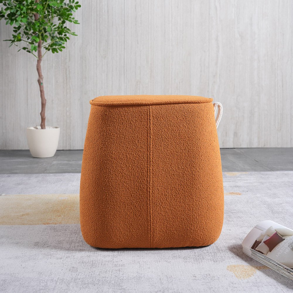 Brady Orange Boucle Stool - MidinMod