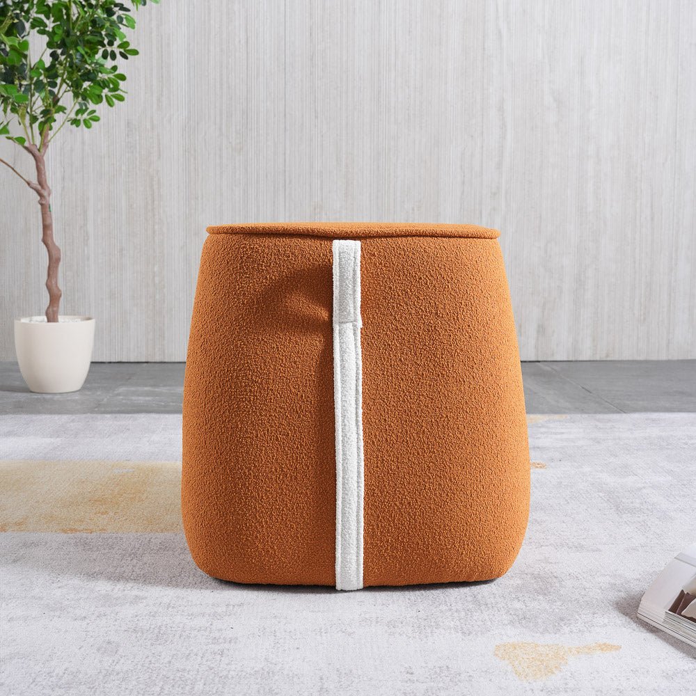 Brady Orange Boucle Stool - MidinMod