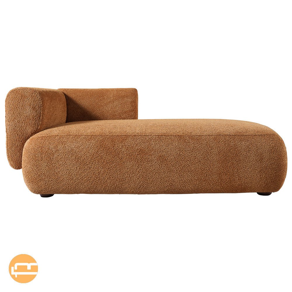 Canton Orange Boucle Chaise Lounge - MidinMod