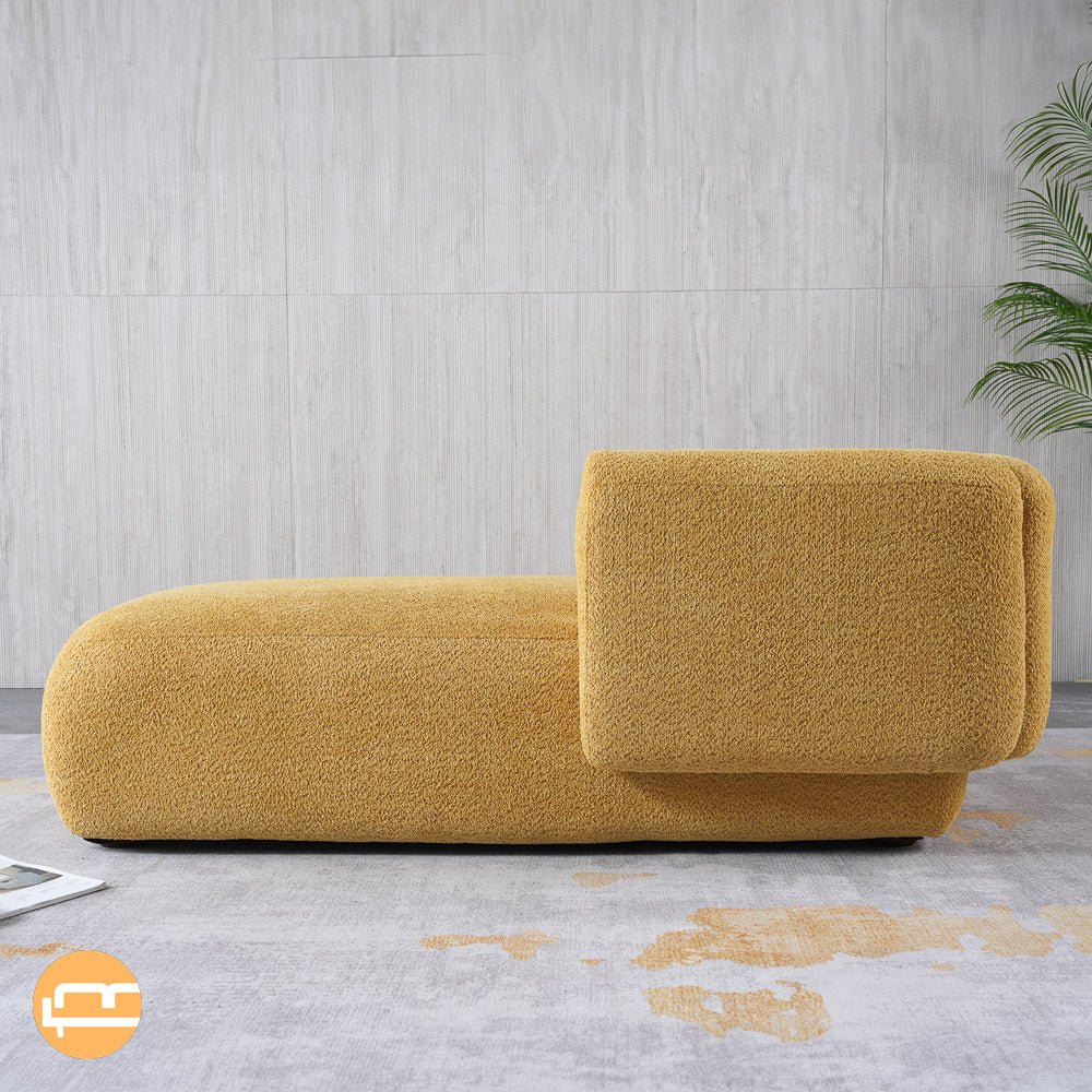 Canton Yellow Boucle Chaise Lounge - MidinMod