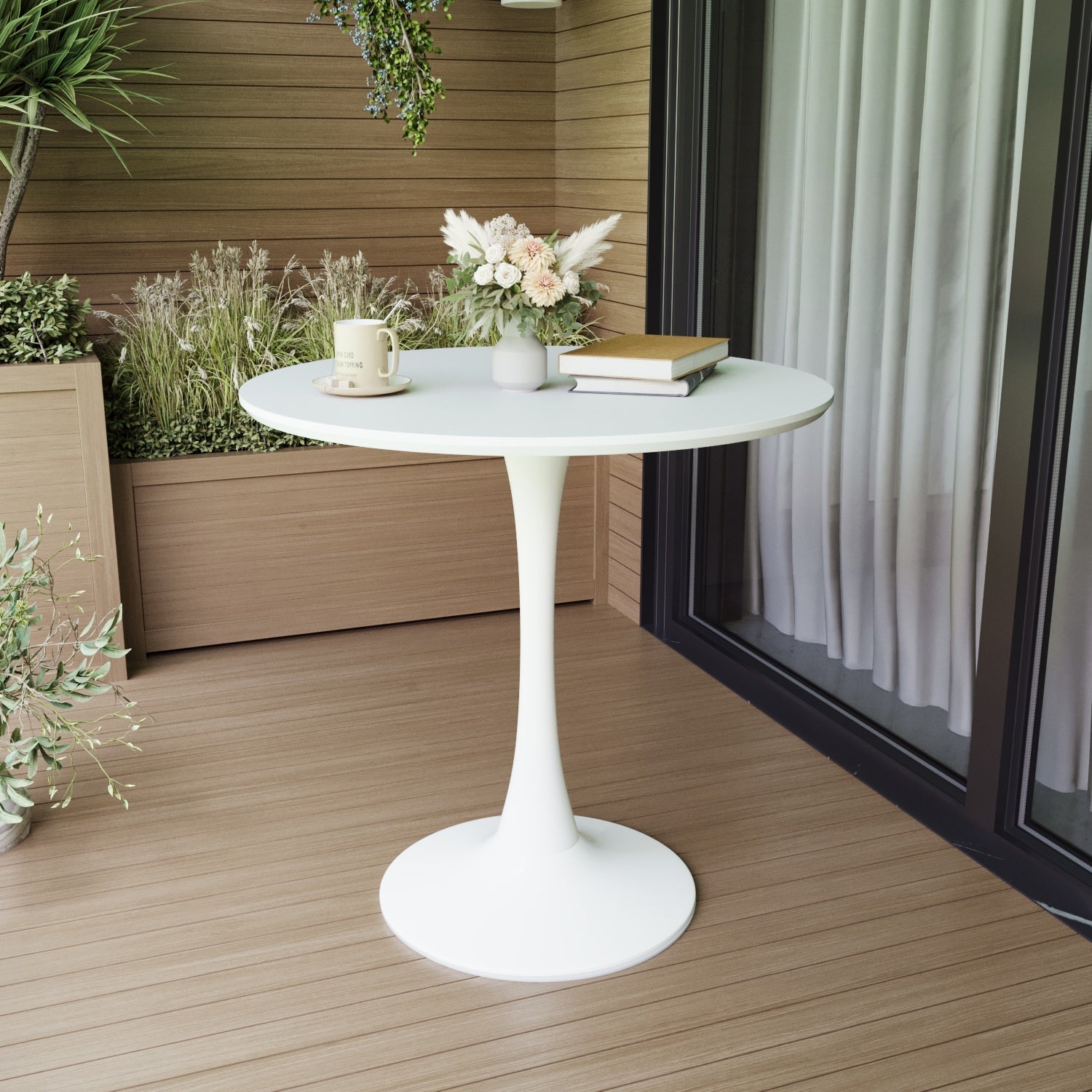 Chasinfield Modern White Round Tulip Dining Table - MidinMod