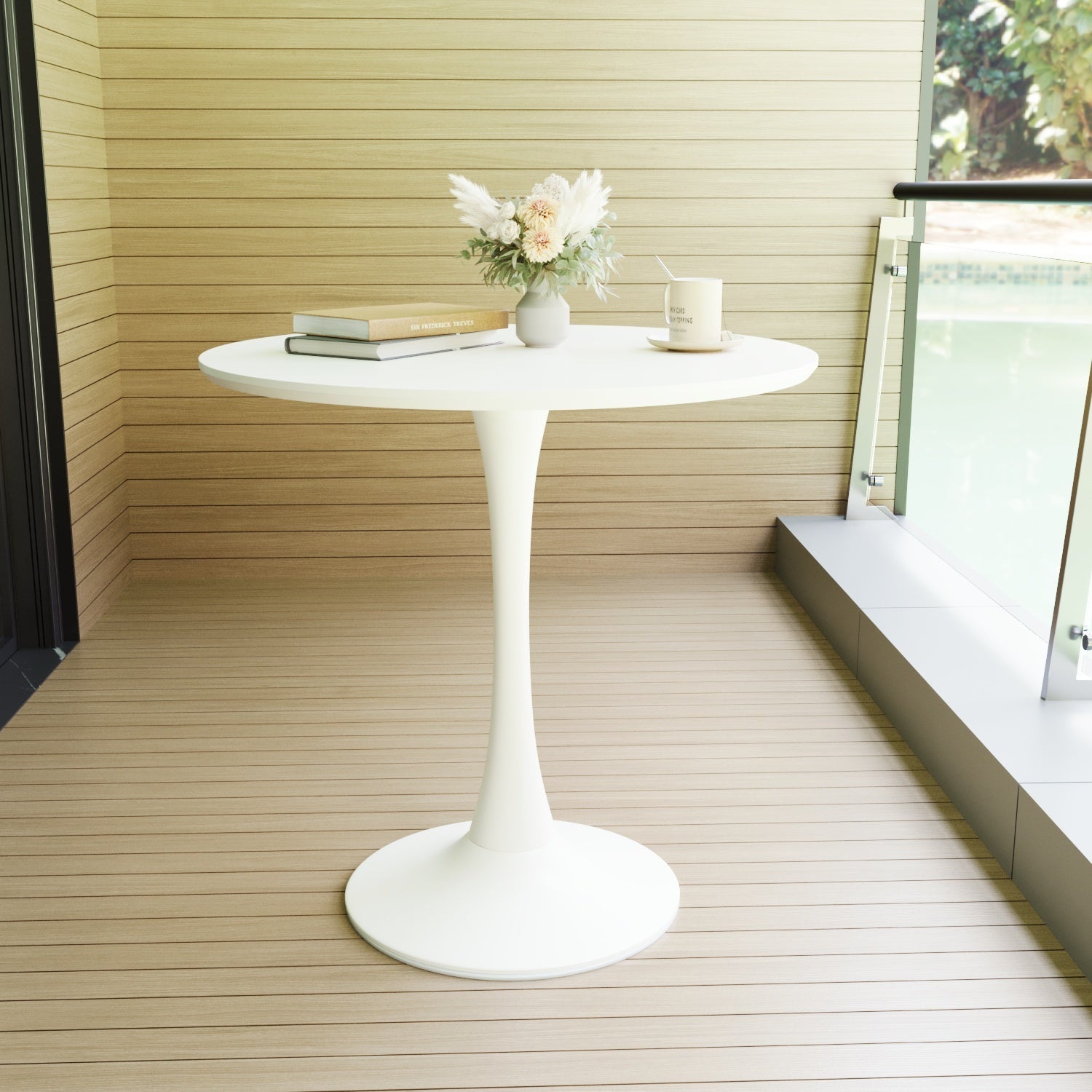 Chasinfield Modern White Round Tulip Dining Table - MidinMod