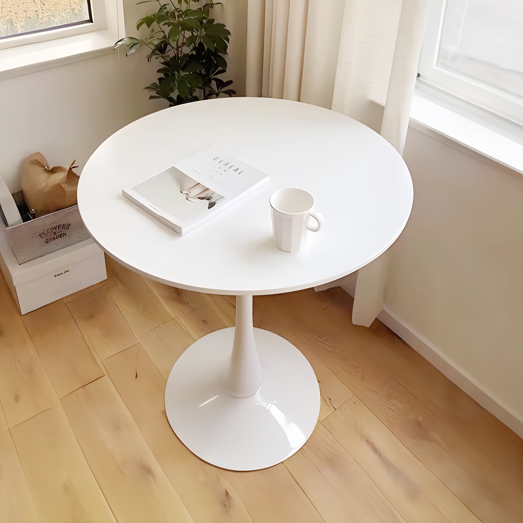 Chasinfield Modern White Round Tulip Dining Table - MidinMod