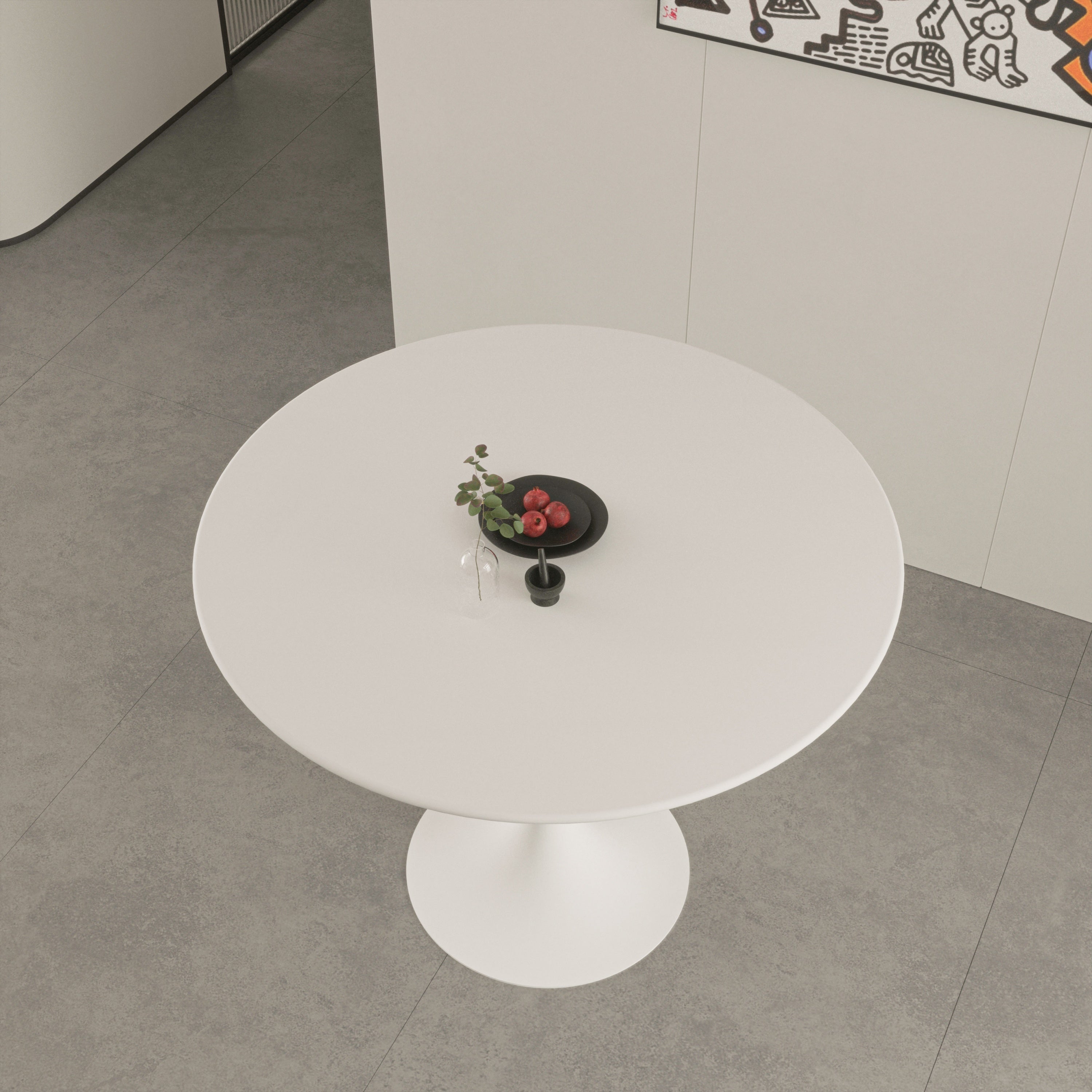 Chasinfield Modern White Round Tulip Dining Table - MidinMod