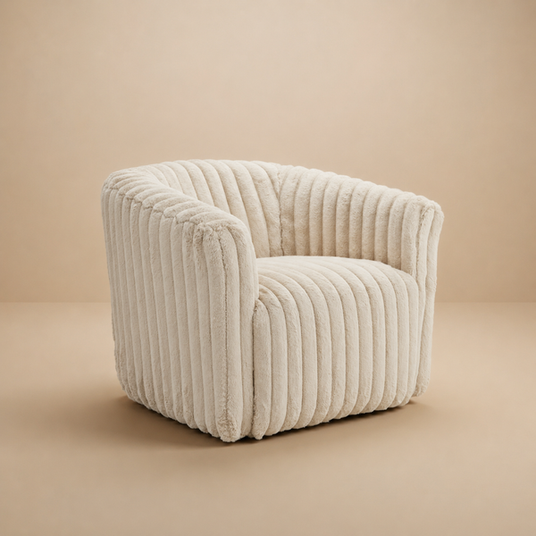 Mayfield Light Gray Soft Plush Fabric Swivel Chair