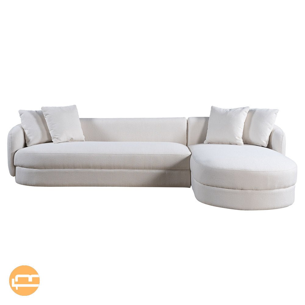 Chesterton Cream Boucle Right Sectional Sofa - MidinMod