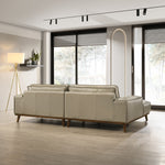 Clifton Beige Leather Sectional Sofa Left Facing Chaise