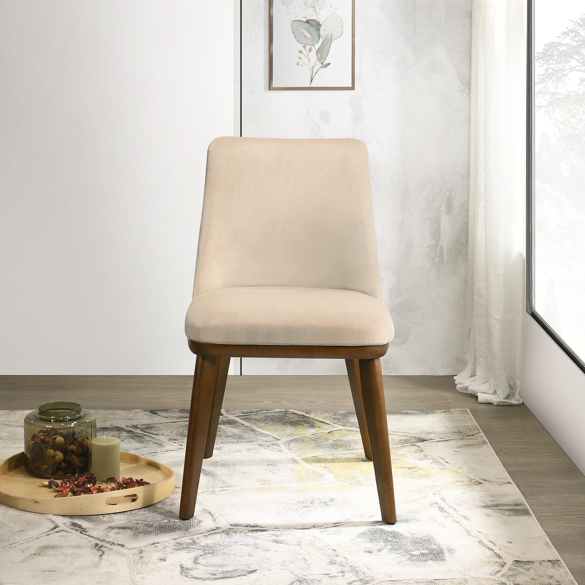 Cloud Beige Velvet Dining Chair Set of 2 - MidinMod