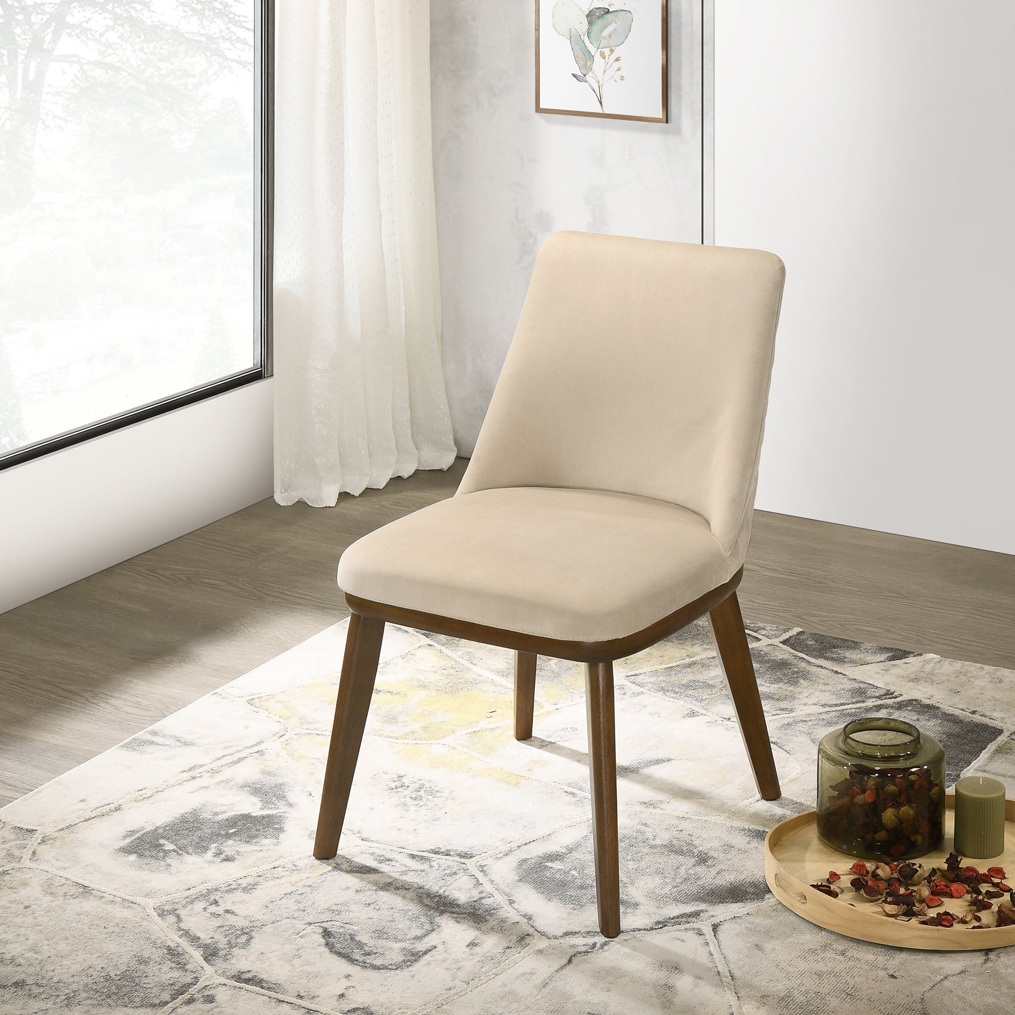 Cloud Beige Velvet Dining Chair Set of 2 - MidinMod