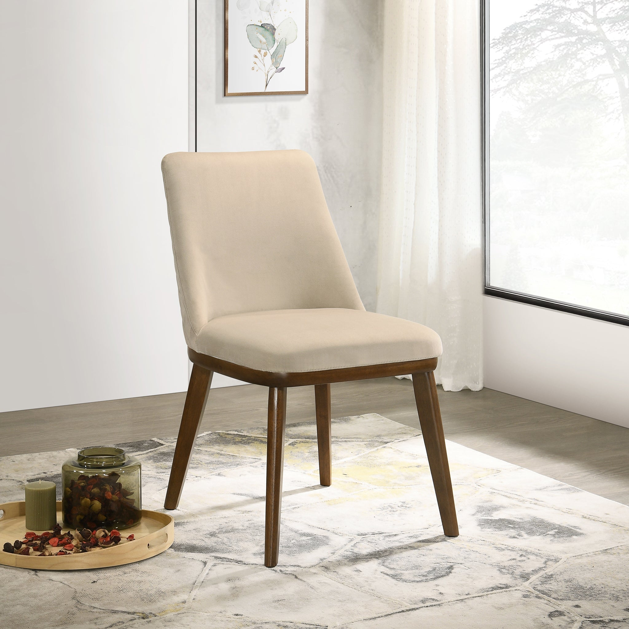 Cloud Beige Velvet Dining Chair Set of 2 - MidinMod