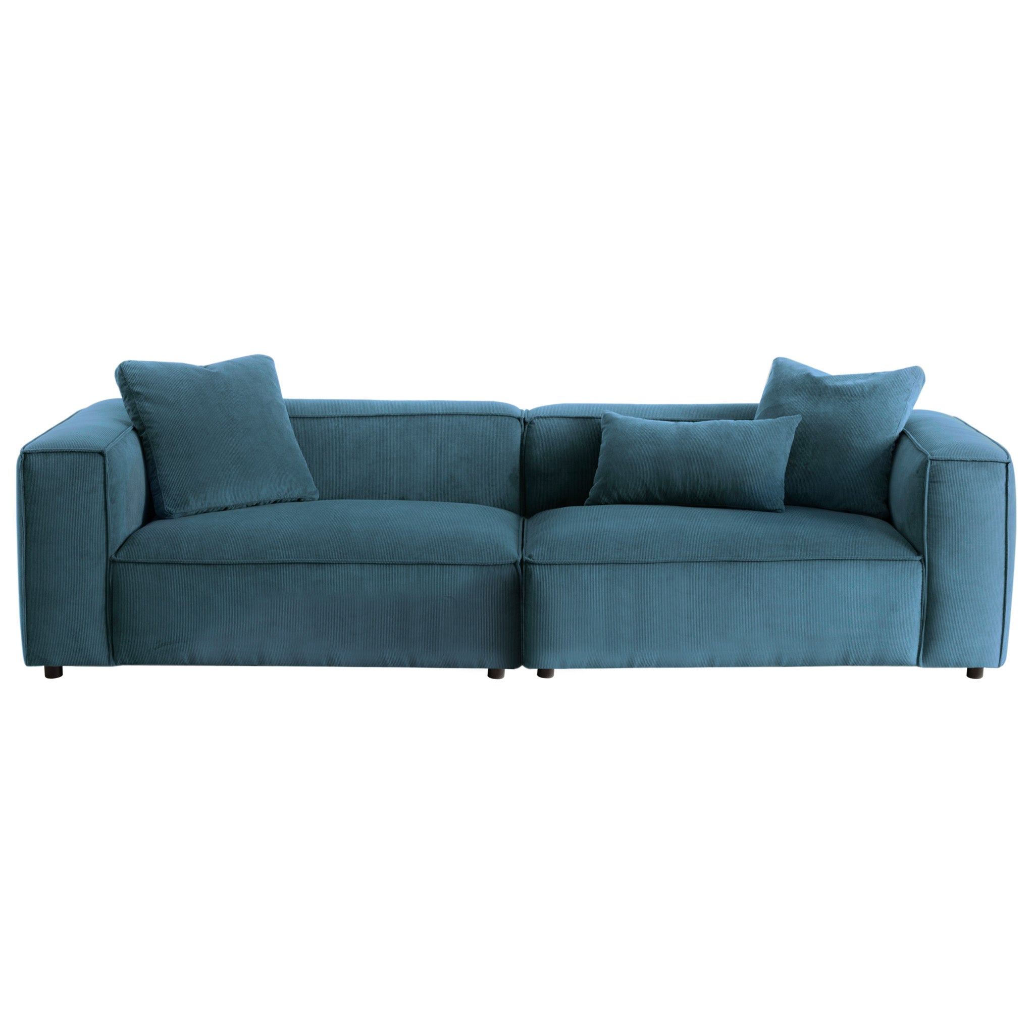 Conrad Blue Corduroy Large Sofa - MidinMod