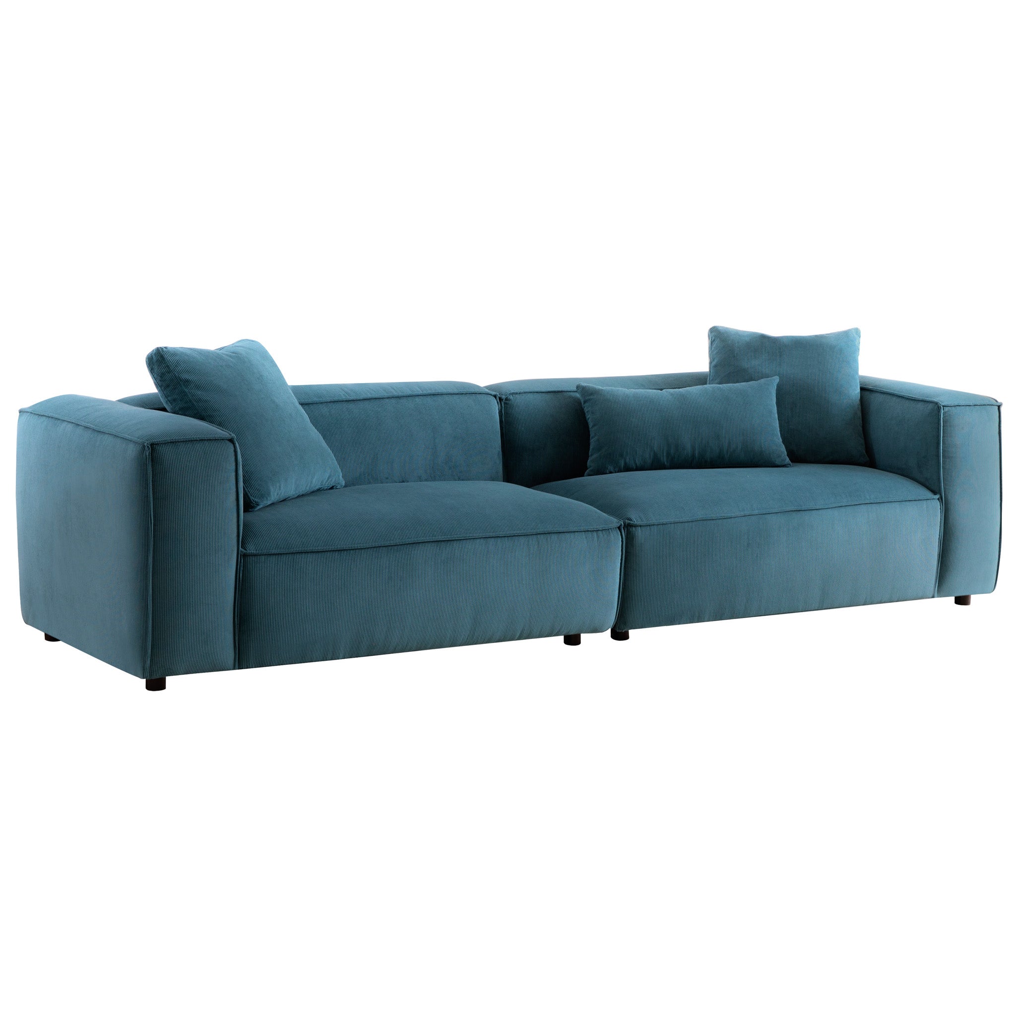 Conrad Blue Corduroy Large Sofa - MidinMod