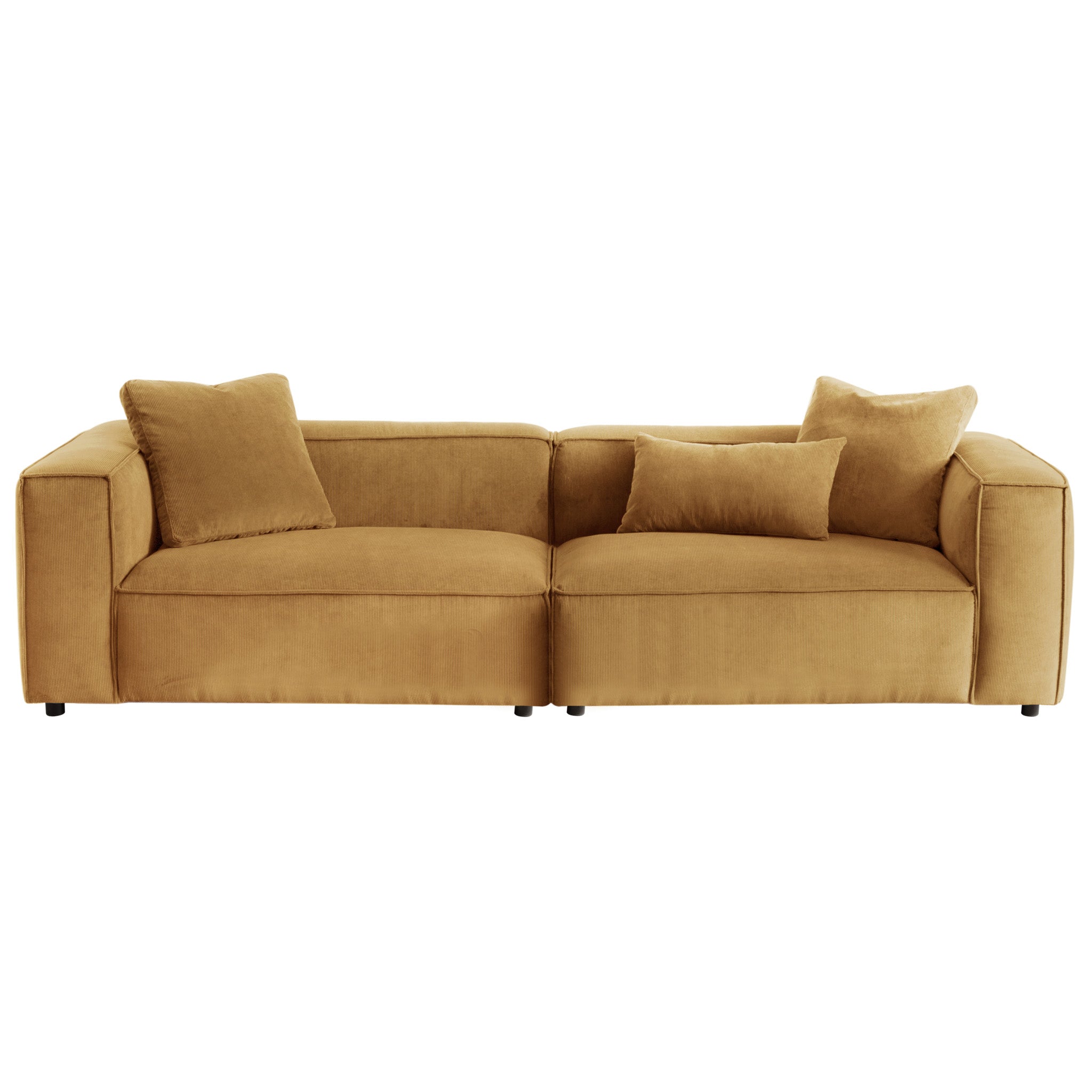 Conrad Cognac Corduroy Large Sofa - MidinMod