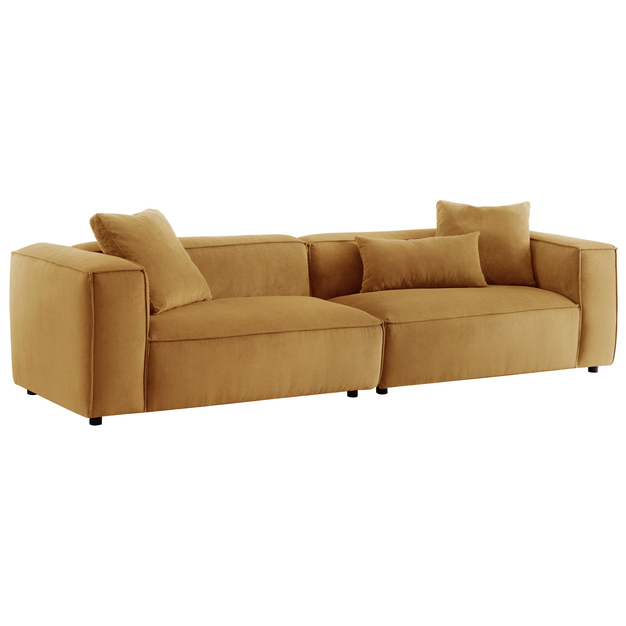 Conrad Cognac Corduroy Large Sofa - MidinMod