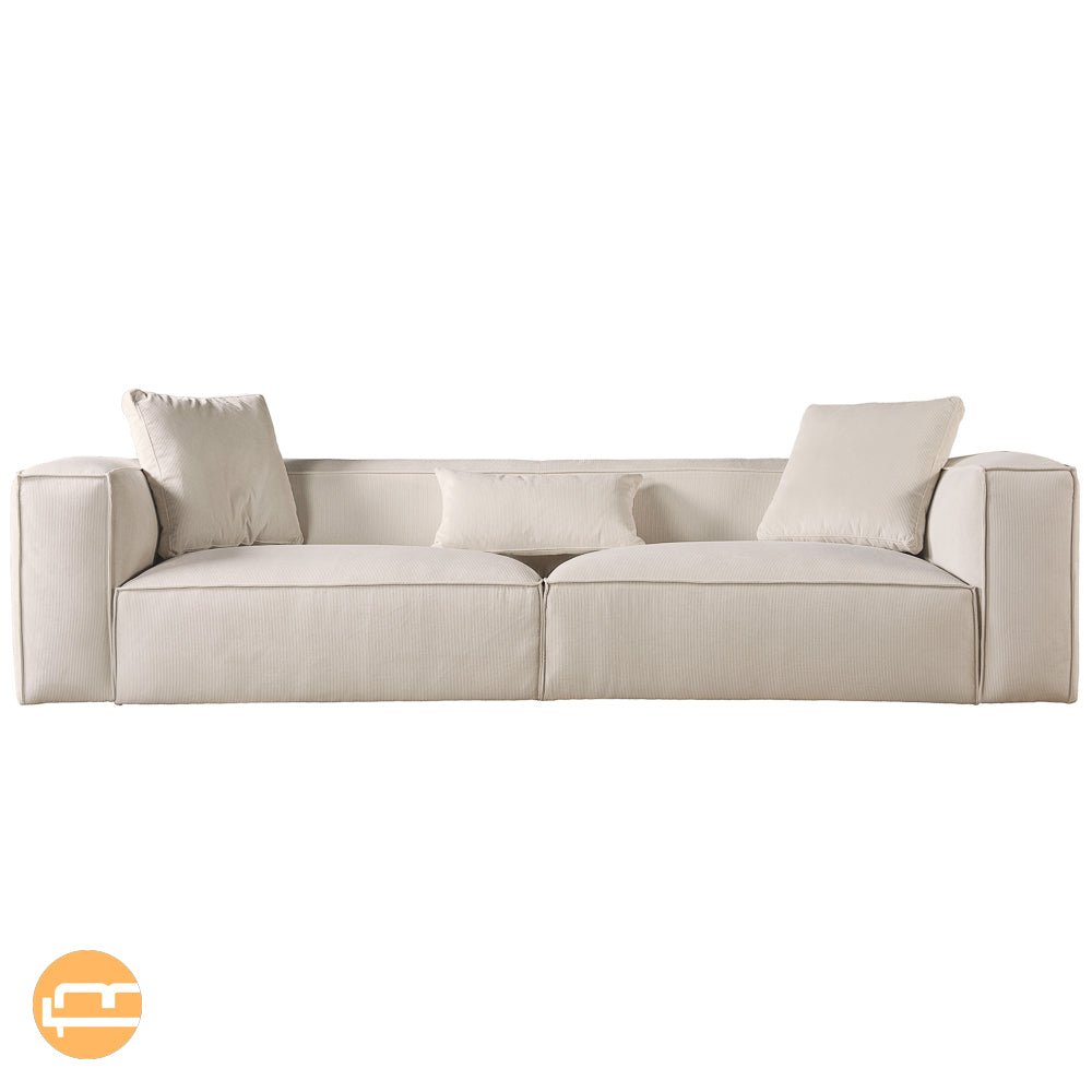 Conrad Cream Corduroy Large Sofa - MidinMod