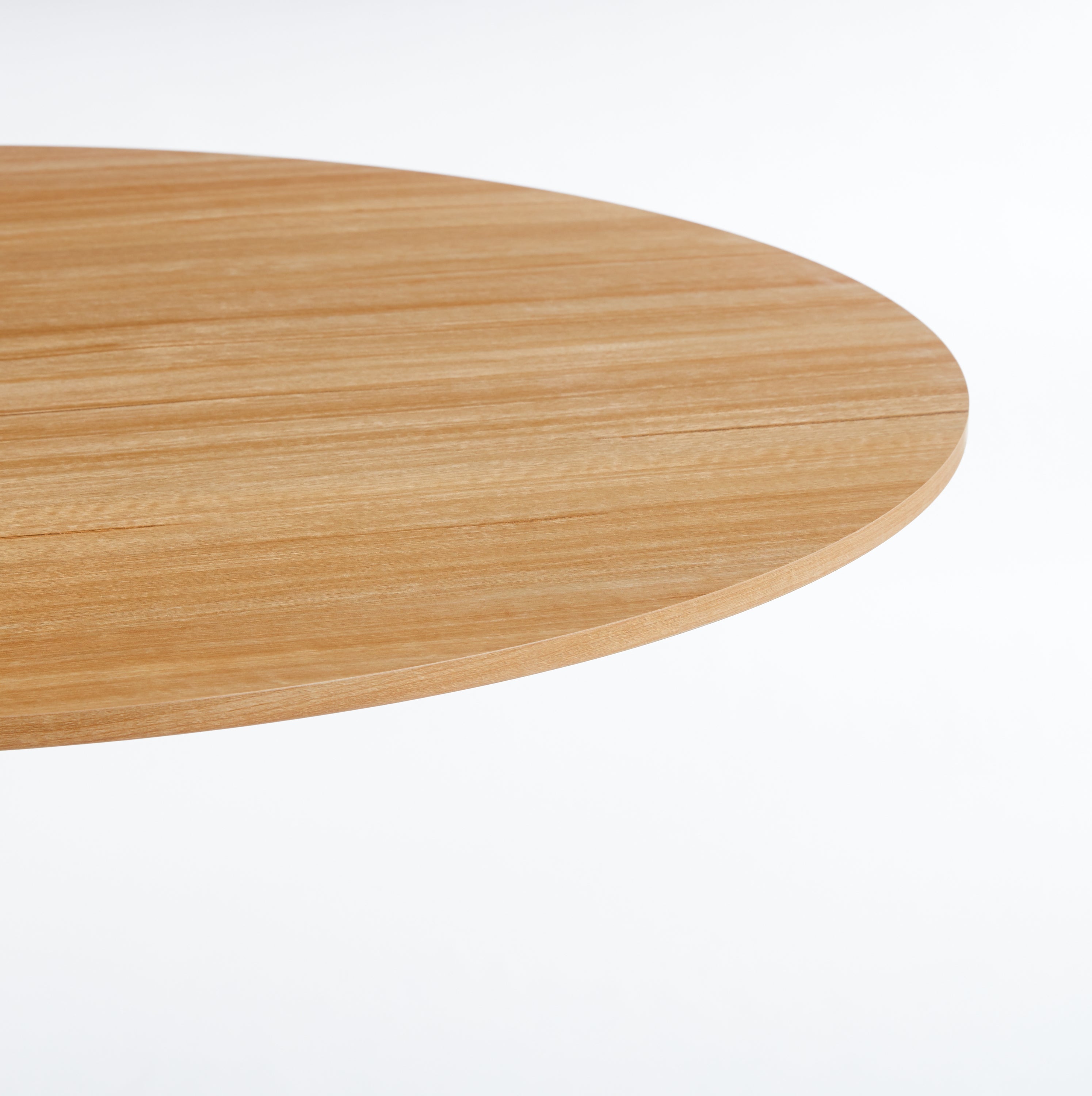 Modern Round White & Light Oak Dining Table - MidinMod