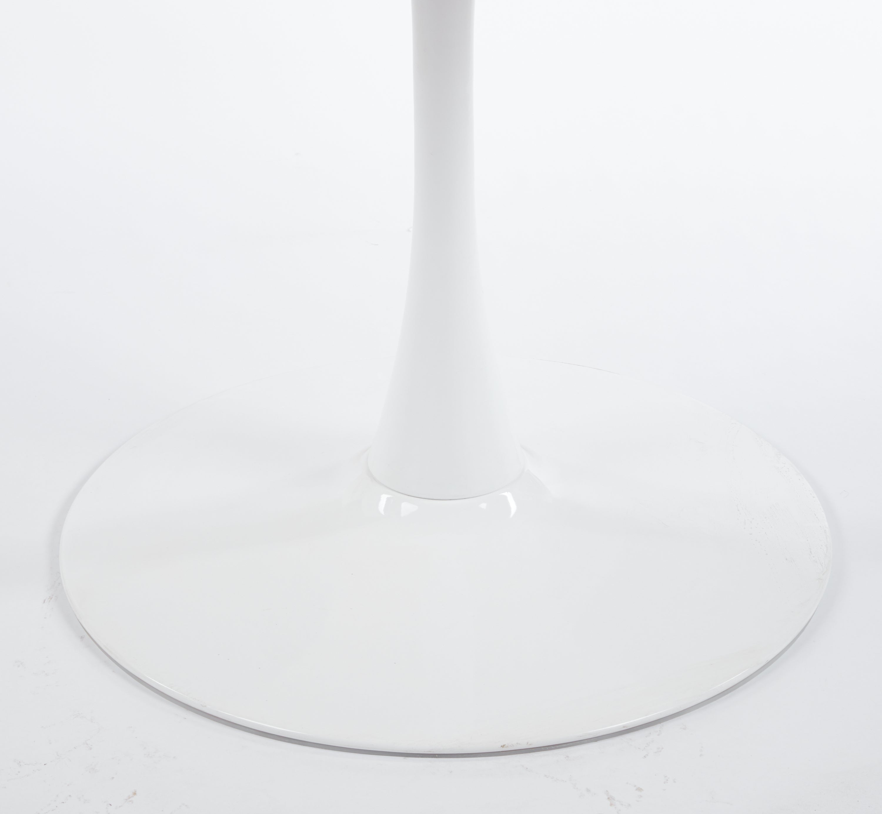 Modern Round White & Light Oak Dining Table - MidinMod