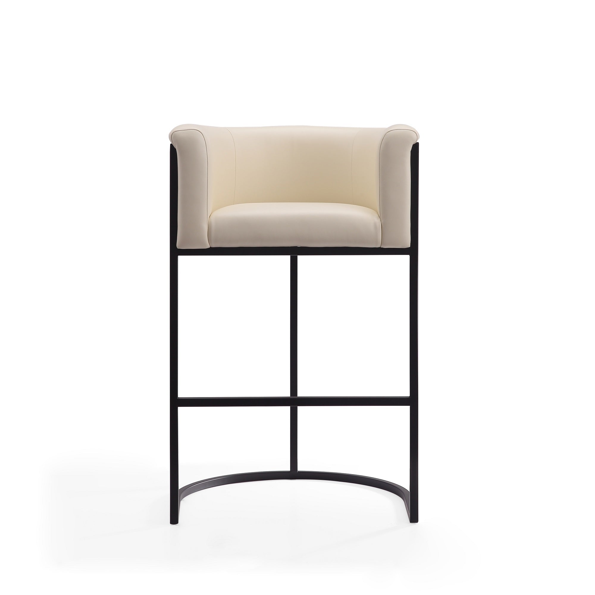 Cosmopolitan Cream Barstool | Modern Vegan Leather Seating for Home Bars & Kitchens | MidinMod