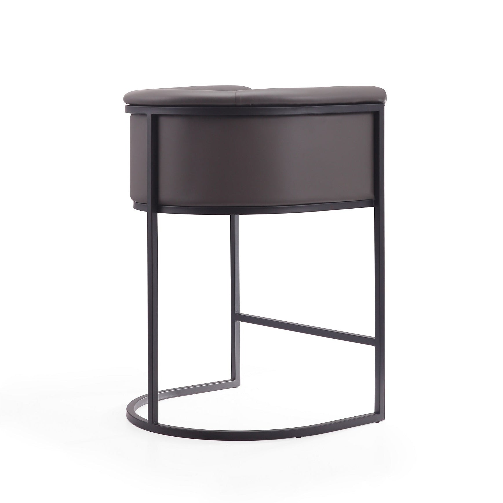 Cosmopolitan Graphite Counter Stool | Modern Vegan Leather Upholstered Seating with Backrest | MidinMod