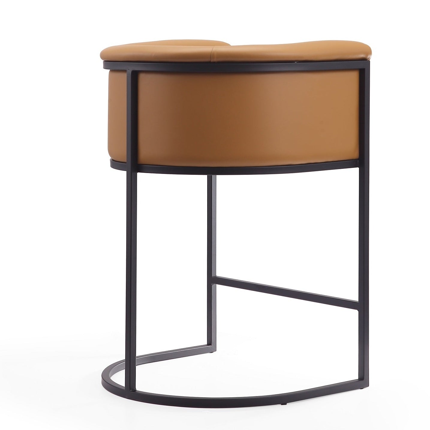 Cosmopolitan Camel Counter Stool | Modern Leather Upholstered Bar Seating