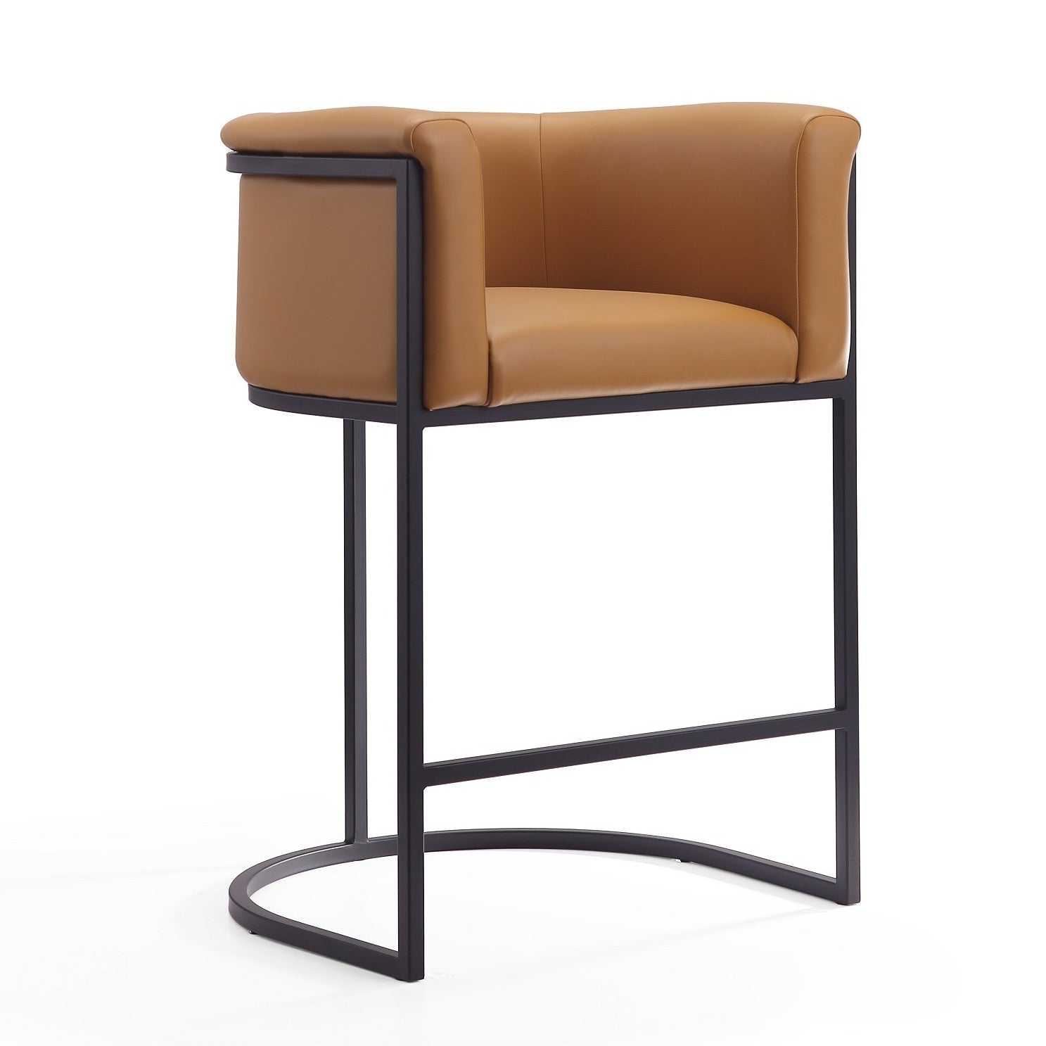 Cosmopolitan Camel Counter Stool | Modern Leather Upholstered Bar Seating | MidinMod