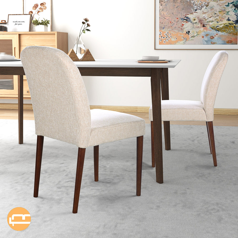 Coup Beige Fabric Dining Chair Set of 2 - MidinMod