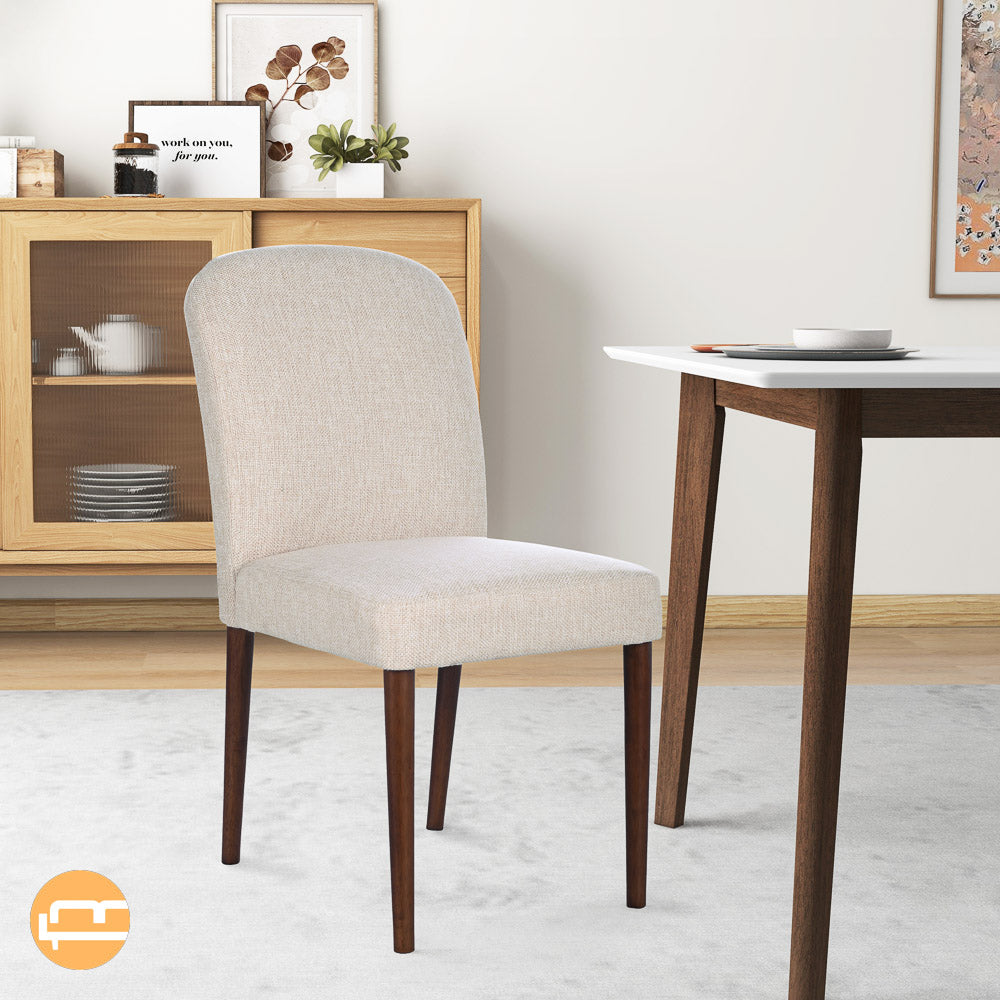 Coup Beige Fabric Dining Chair Set of 2 - MidinMod