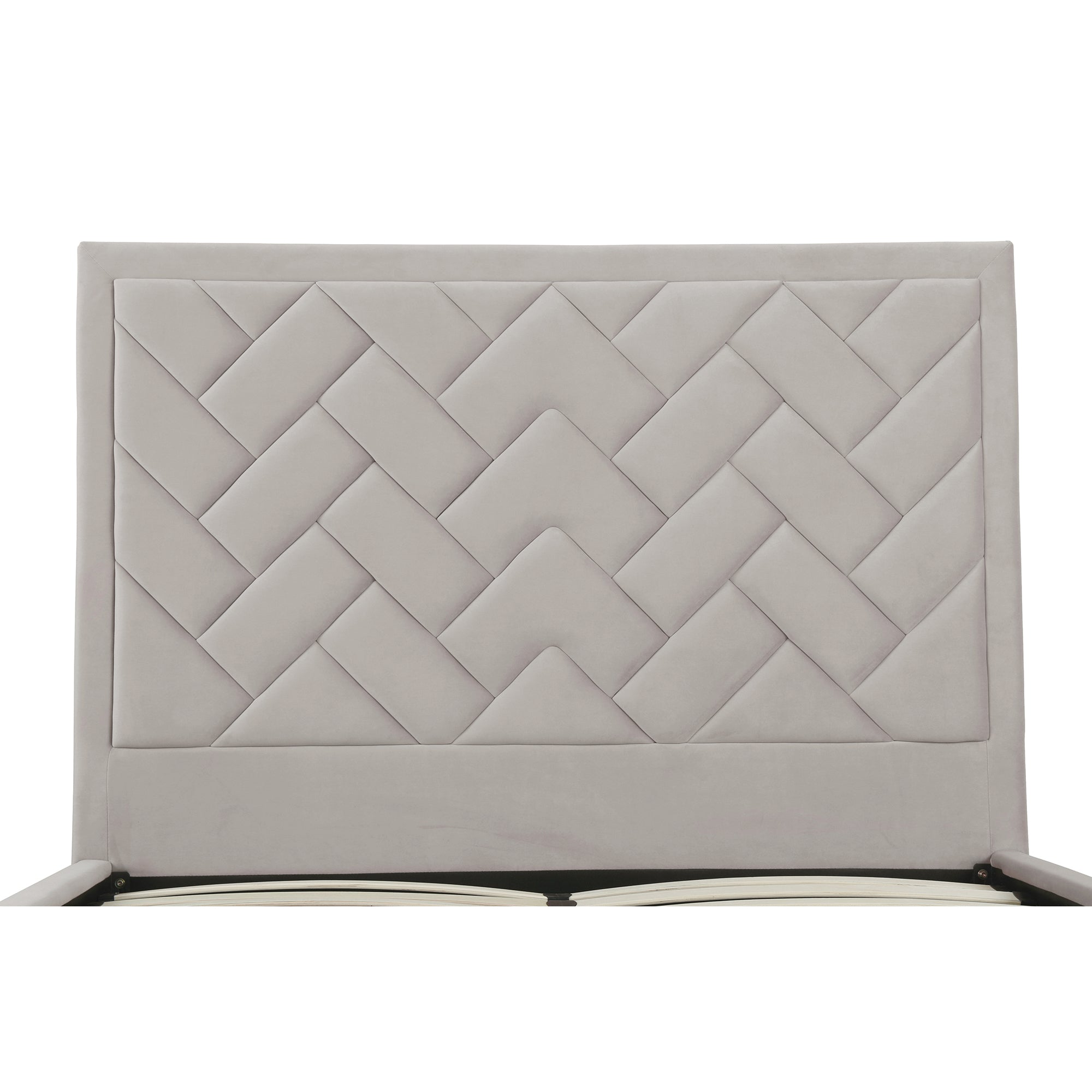 Crosby Queen-Size Bed in Greige | Modern Upholstered Velvet Bed Frame | MidinMod