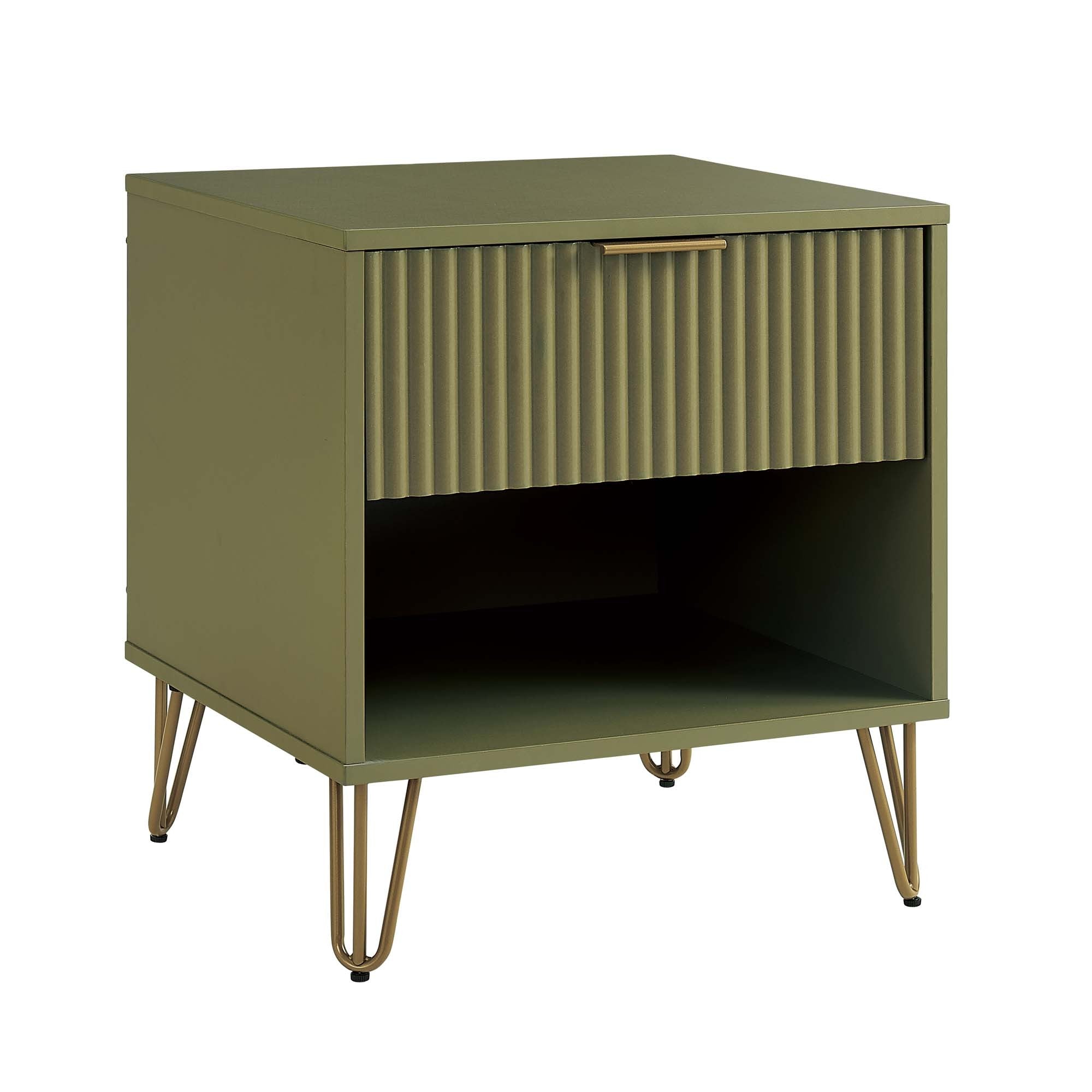 Dumbo 1.0 Olive Green Nightstand | Modern Bedside Storage Table | MidinMod