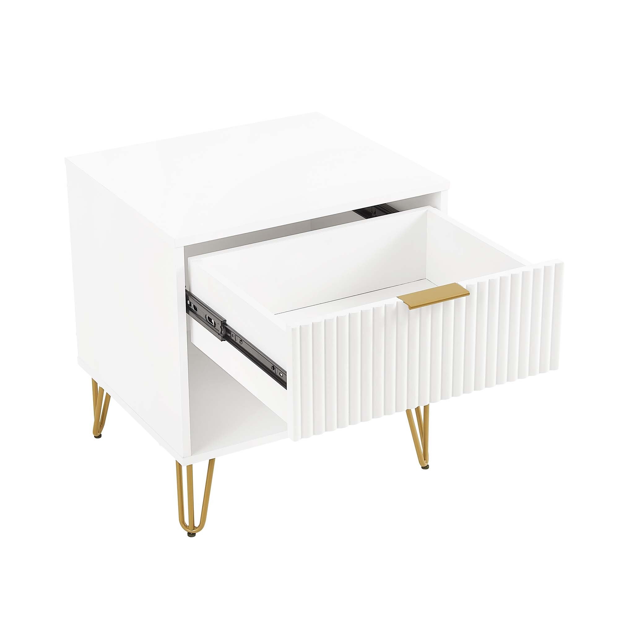 Dumbo 1.0 Modern White Nightstand | Stylish Bedside Storage | MidinMod