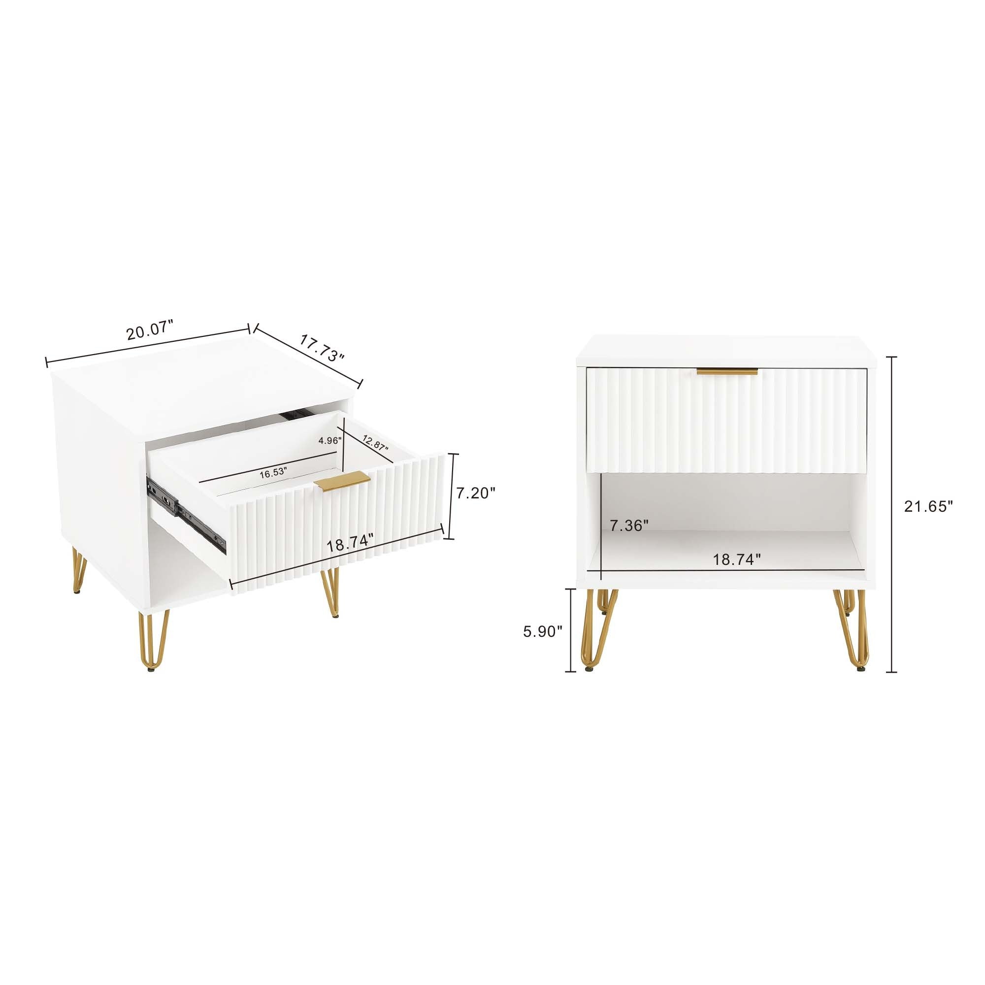 Dumbo 1.0 Modern White Nightstand | Stylish Bedside Storage | MidinMod