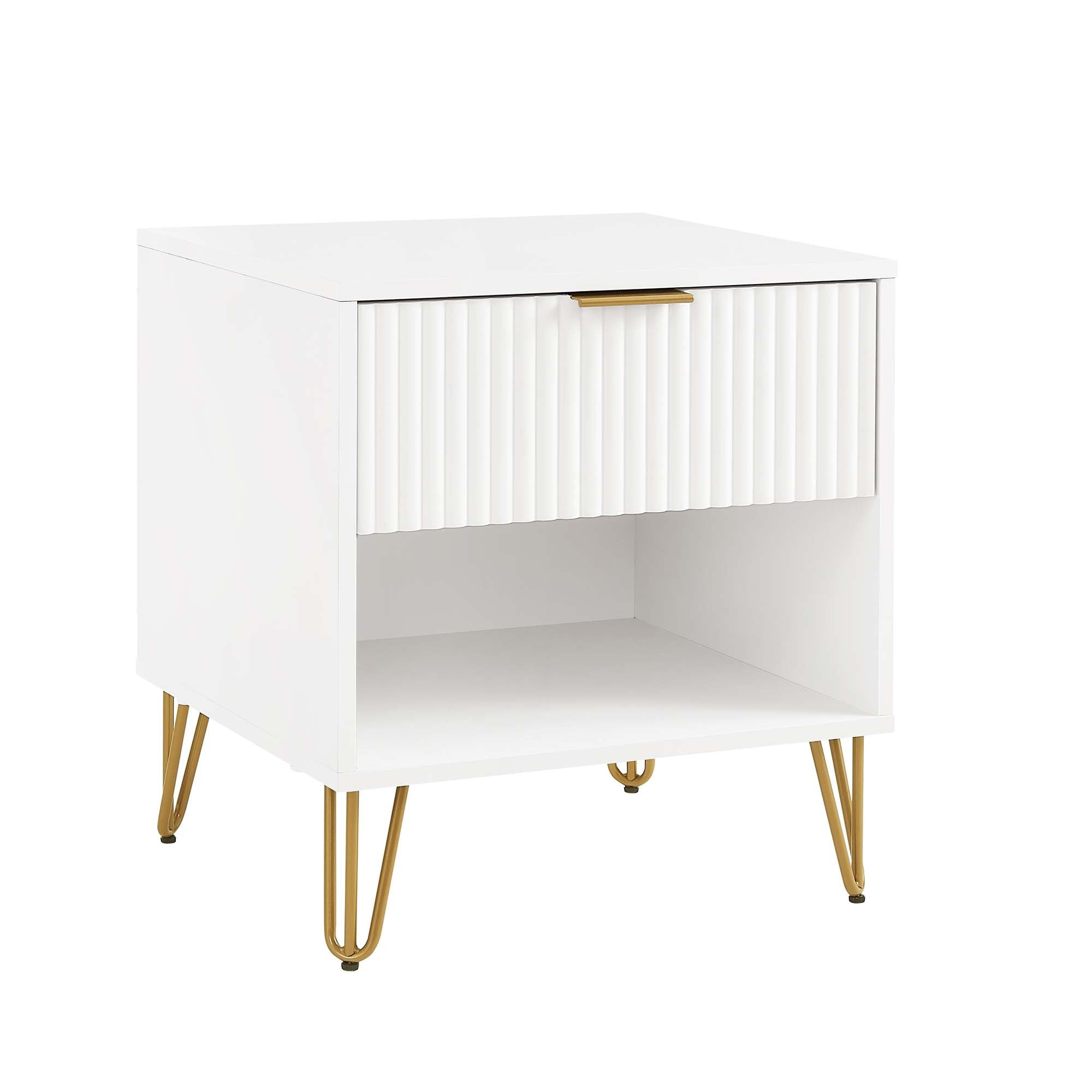 Dumbo 1.0 Modern White Nightstand | Stylish Bedside Storage | MidinMod