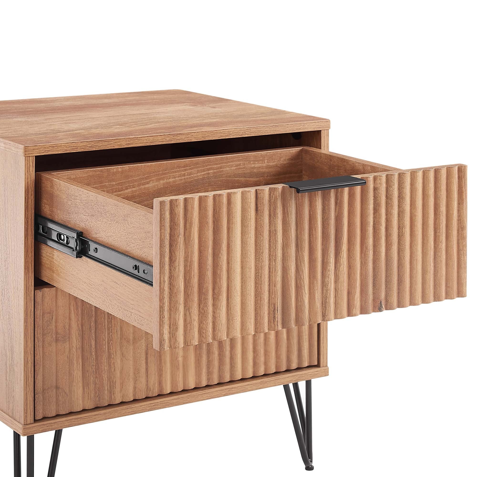 Dumbo 2.0 Nightstand in Golden Brown | Contemporary Bedside Storage | MidinMod