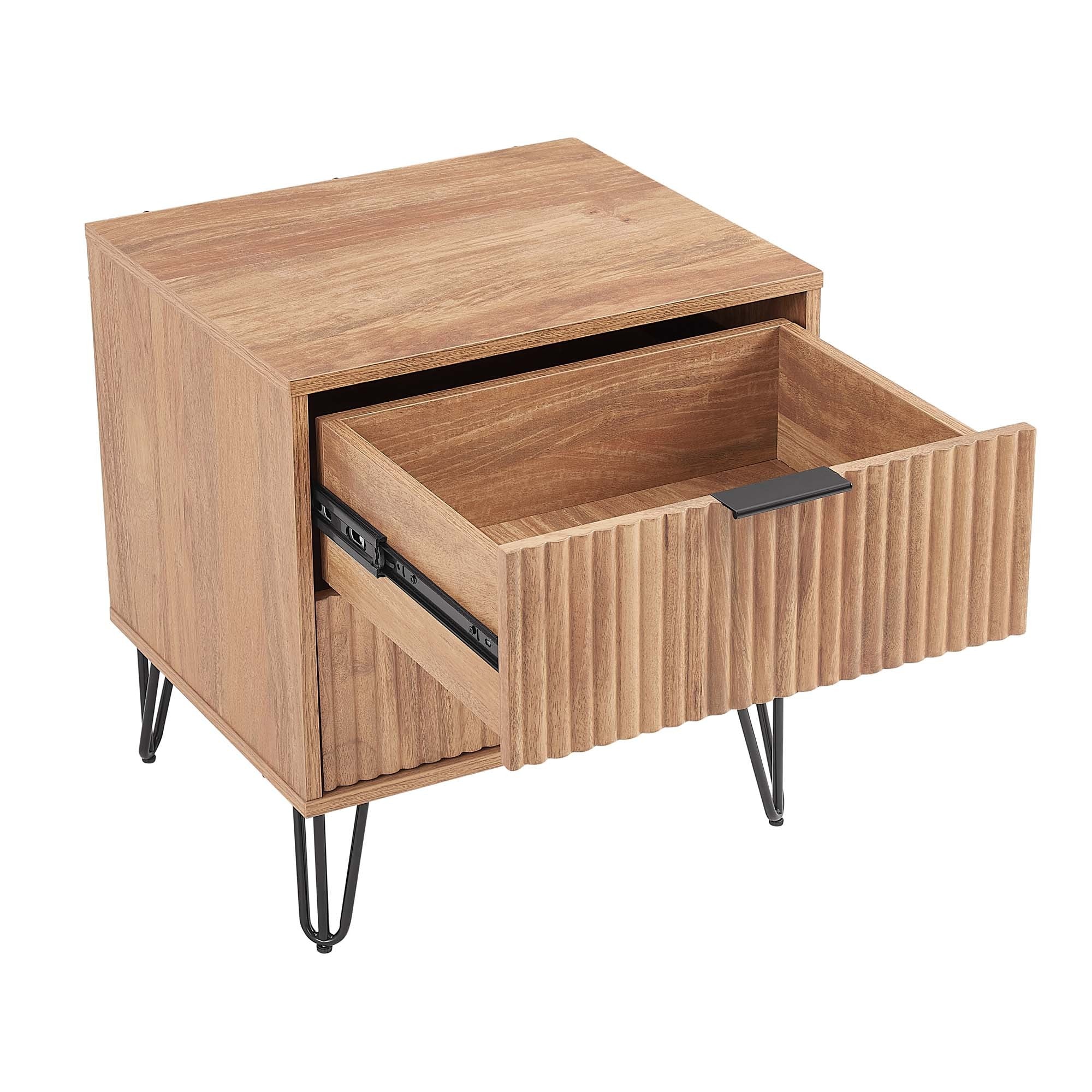 Dumbo 2.0 Nightstand in Golden Brown | Contemporary Bedside Storage | MidinMod
