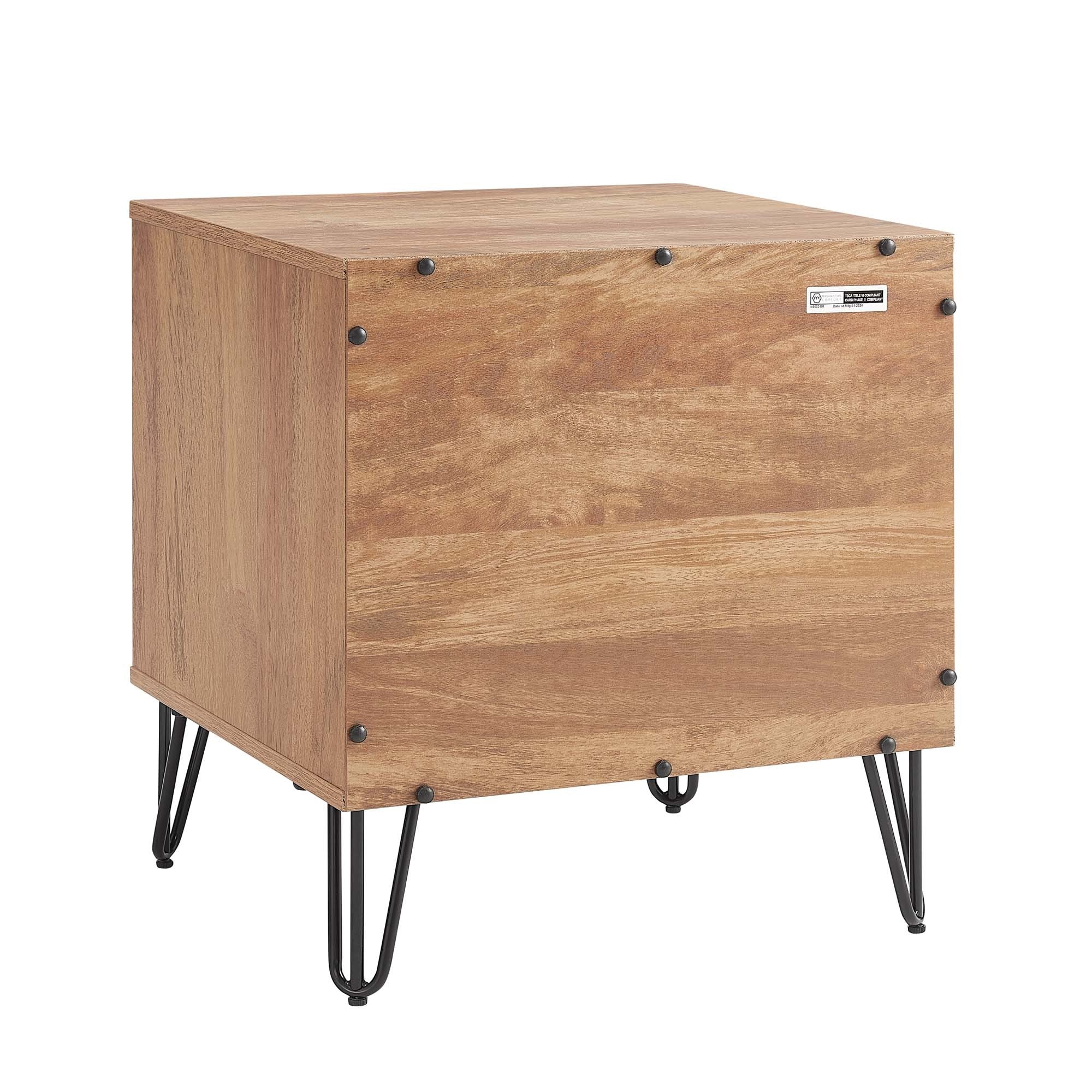 Dumbo 2.0 Nightstand in Golden Brown | Contemporary Bedside Storage | MidinMod