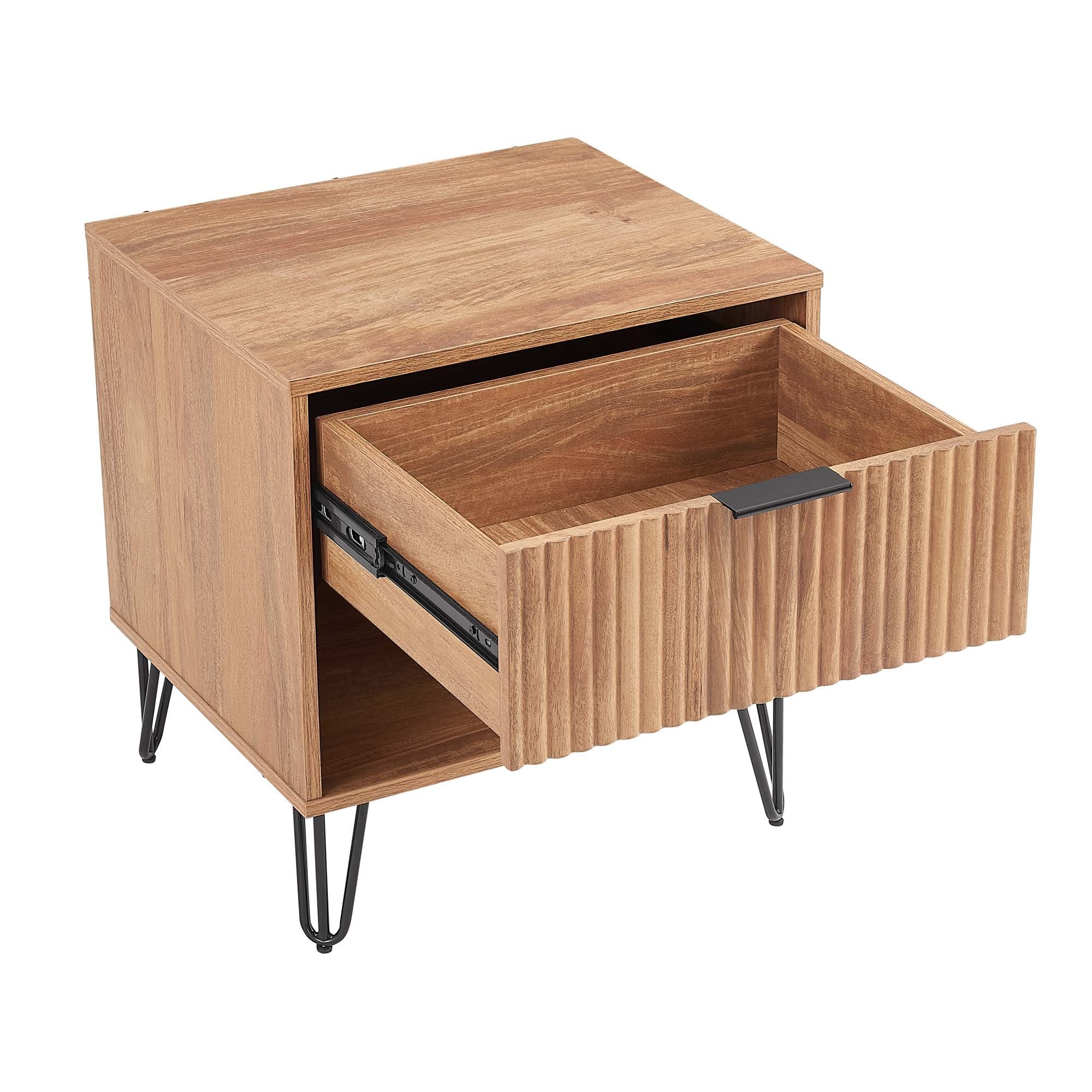 Dumbo 2.0 Modern Golden Brown Nightstand | Stylish Bedside Storage | MidinMod