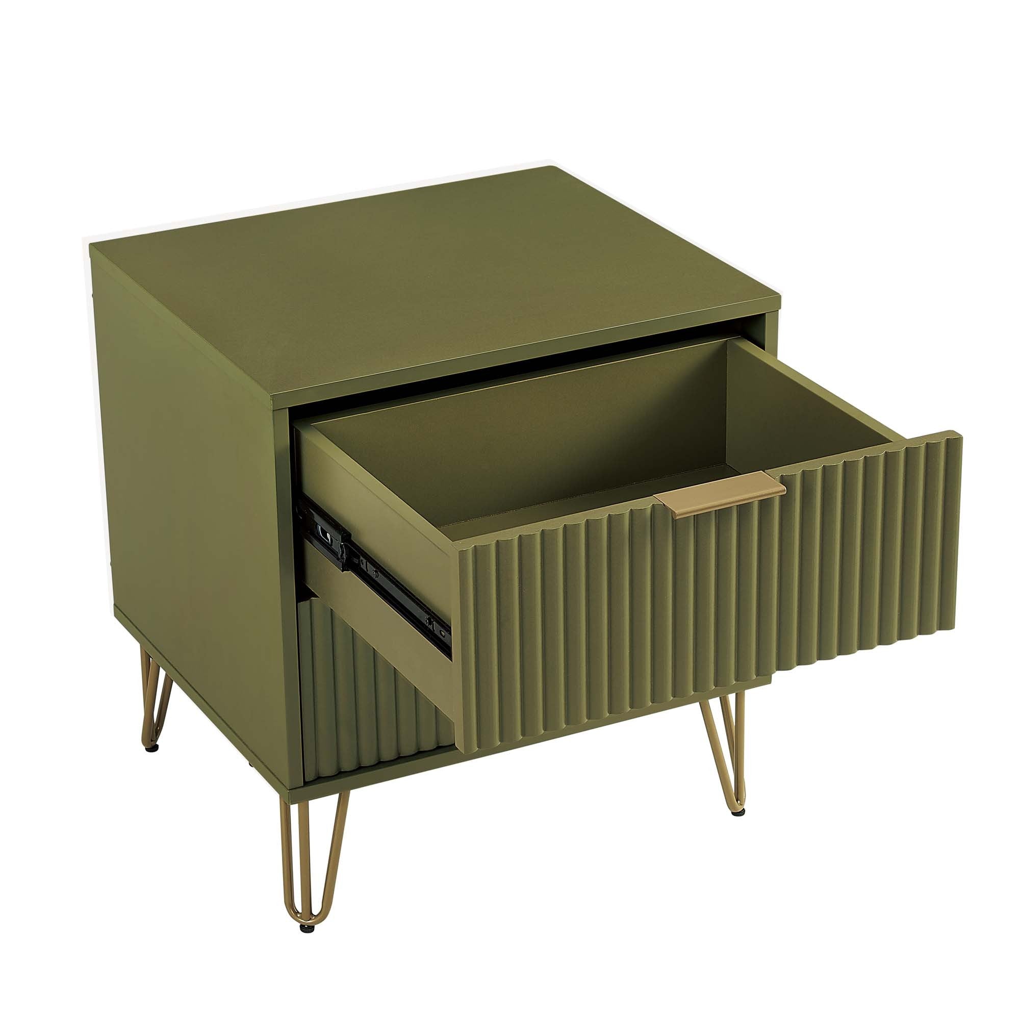 Dumbo 2.0 Modern Olive Green Nightstand | Stylish Bedside Storage | MidinMod