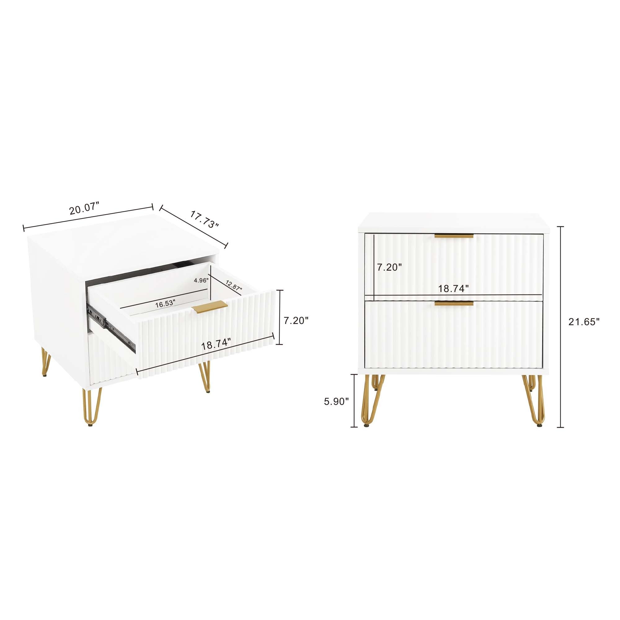 Dumbo 2.0 Modern White Nightstand | Stylish Bedside Storage | MidinMod