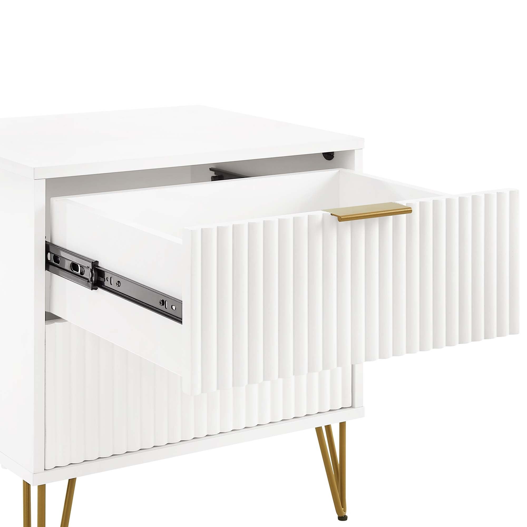 Dumbo 2.0 Modern White Nightstand | Stylish Bedside Storage | MidinMod