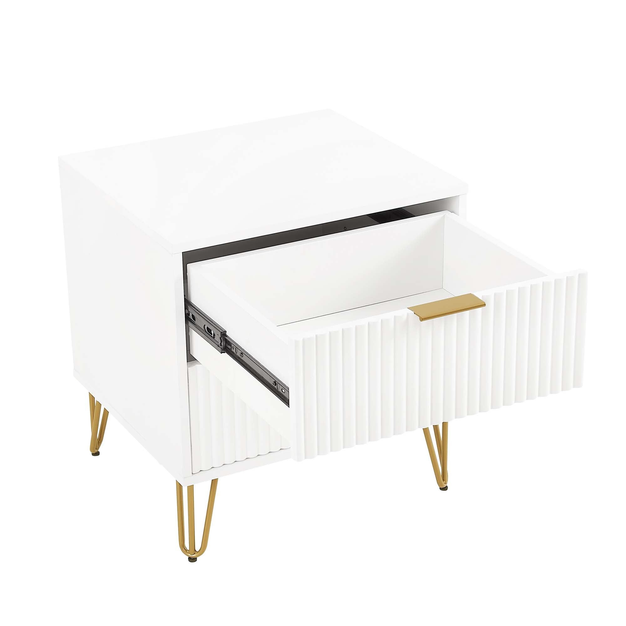 Dumbo 2.0 Modern White Nightstand | Stylish Bedside Storage | MidinMod