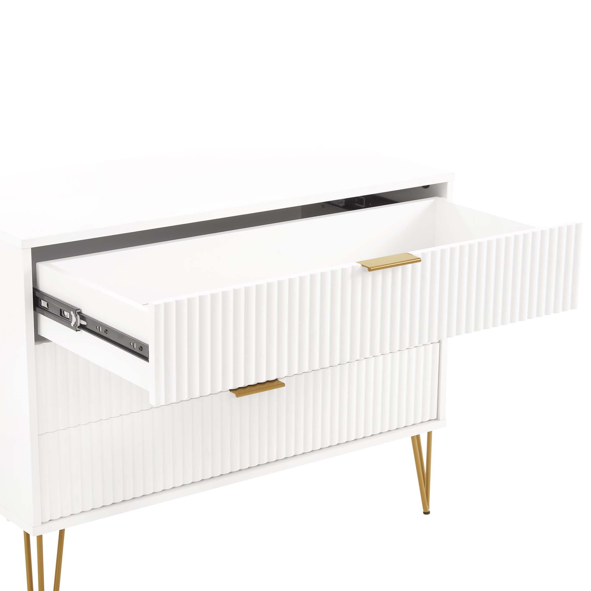 Dumbo 3-Drawer Dresser: Sleek White Storage for Modern Bedrooms | MidinMod