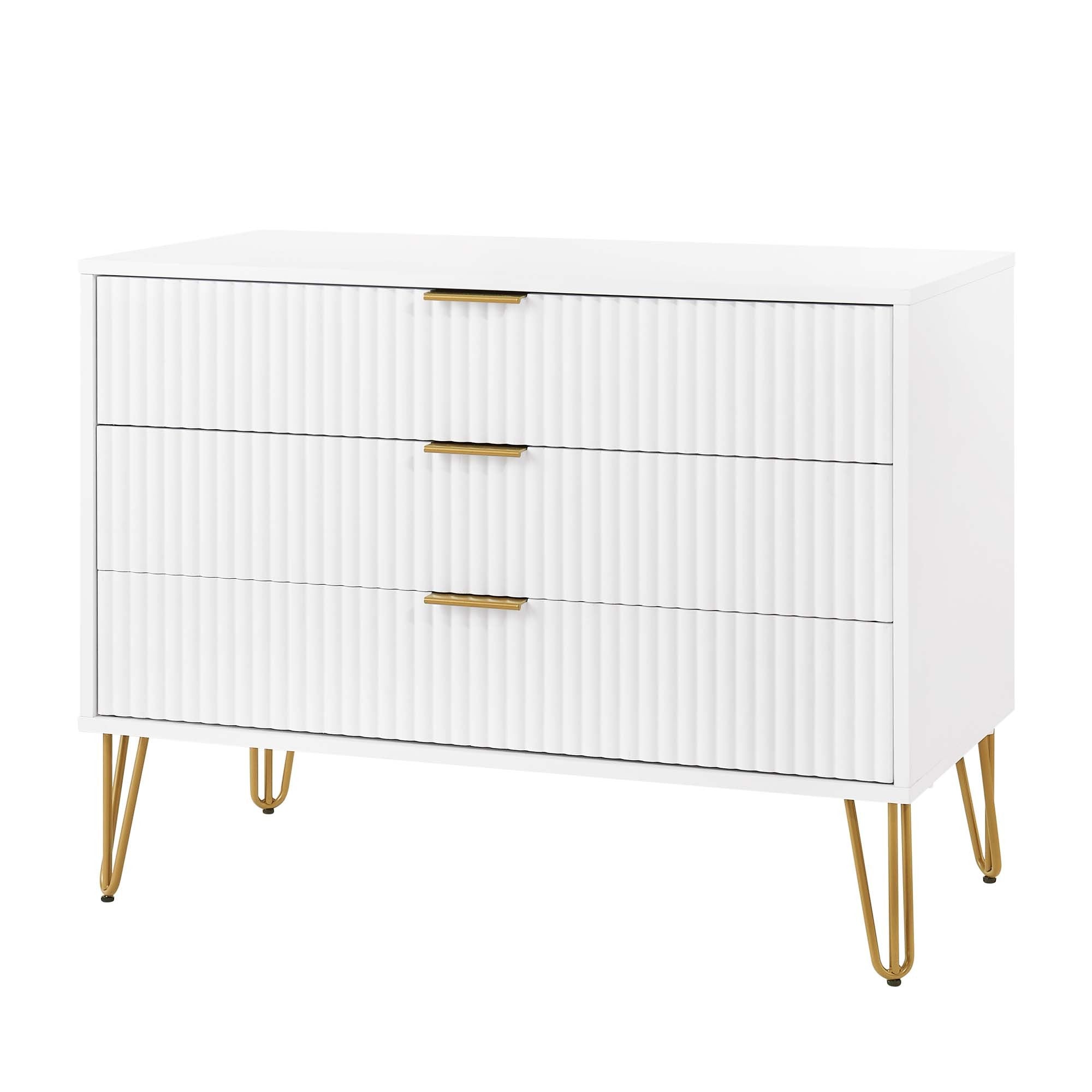 Dumbo 3-Drawer Dresser: Sleek White Storage for Modern Bedrooms | MidinMod