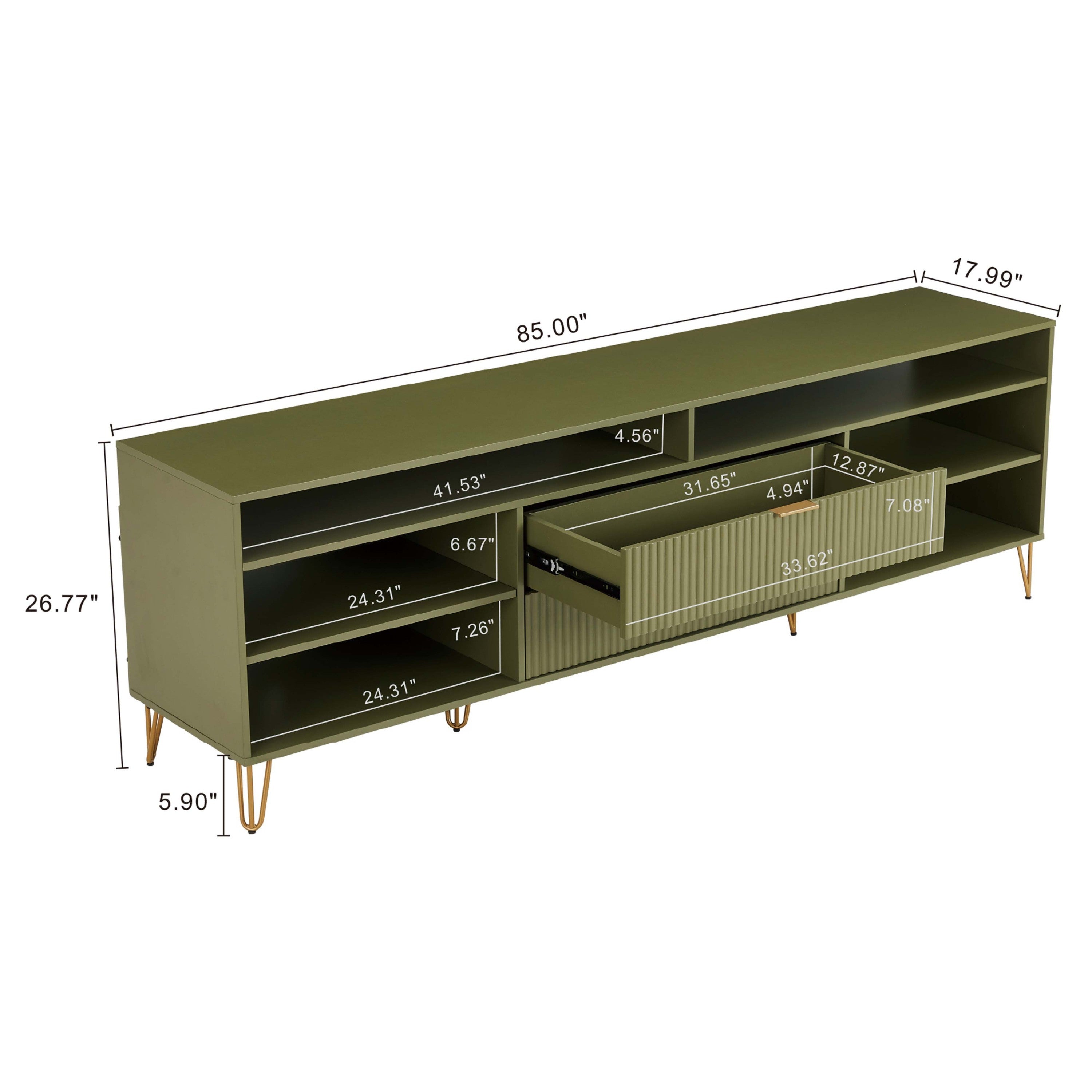 Dumbo 85-Inch Olive Green TV Stand | Sleek Modern Media Center | MidinMod