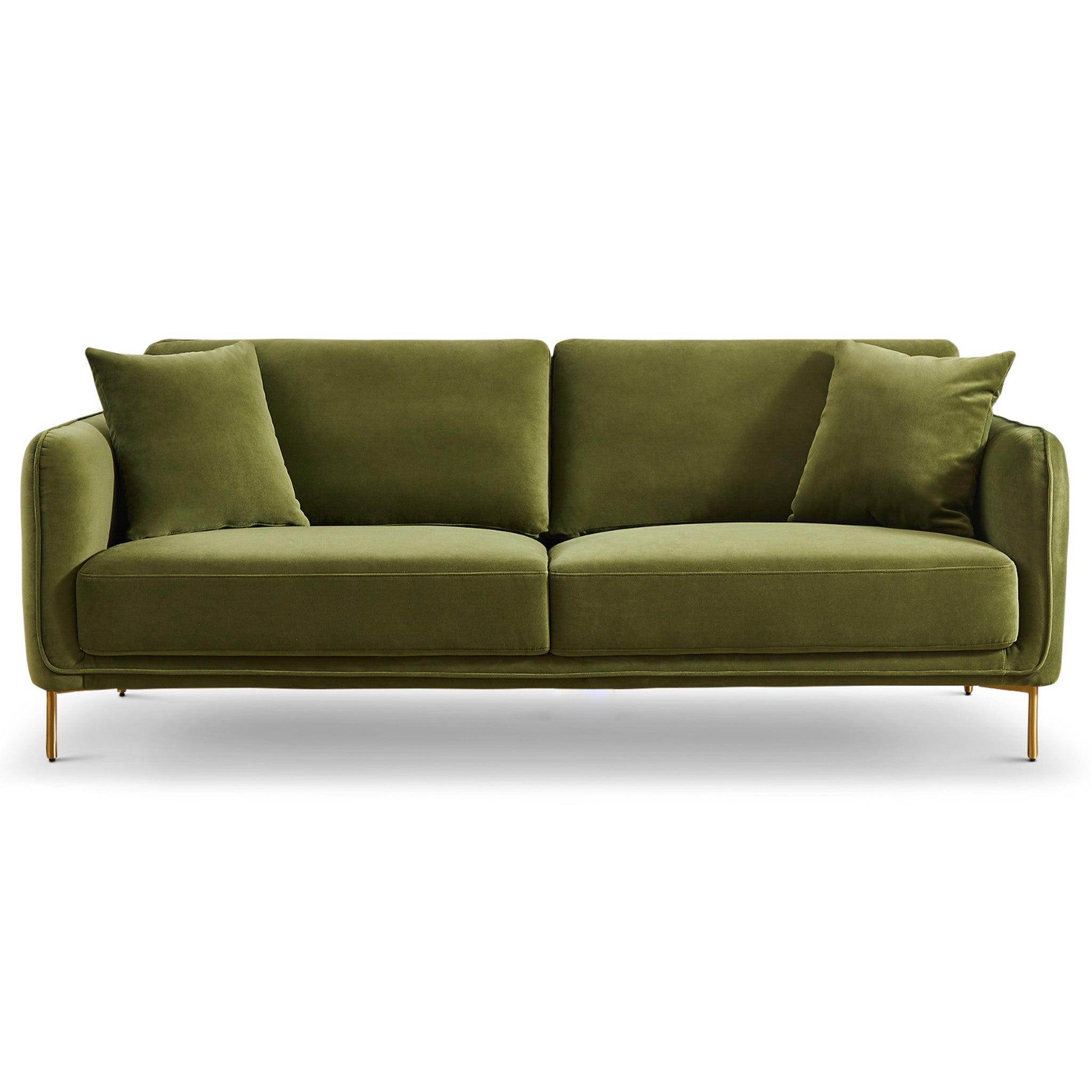 Daman Olive Green Velvet Sofa - MidinMod