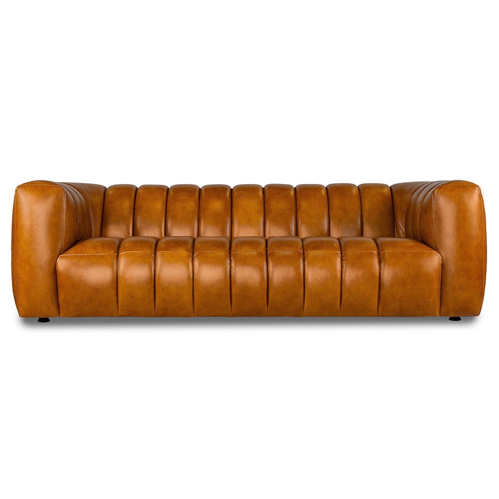 Downey Cognac Leather Sofa - MidinMod