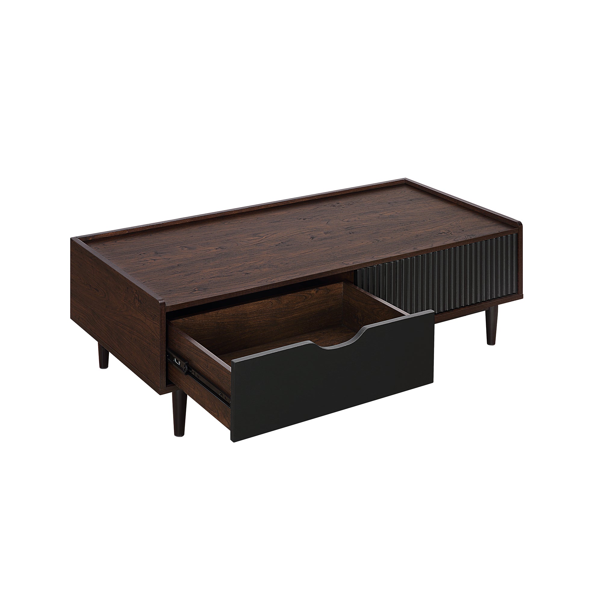 Duane Dark Brown & Black Coffee Table | Modern Living Room Centerpiece | MidinMod