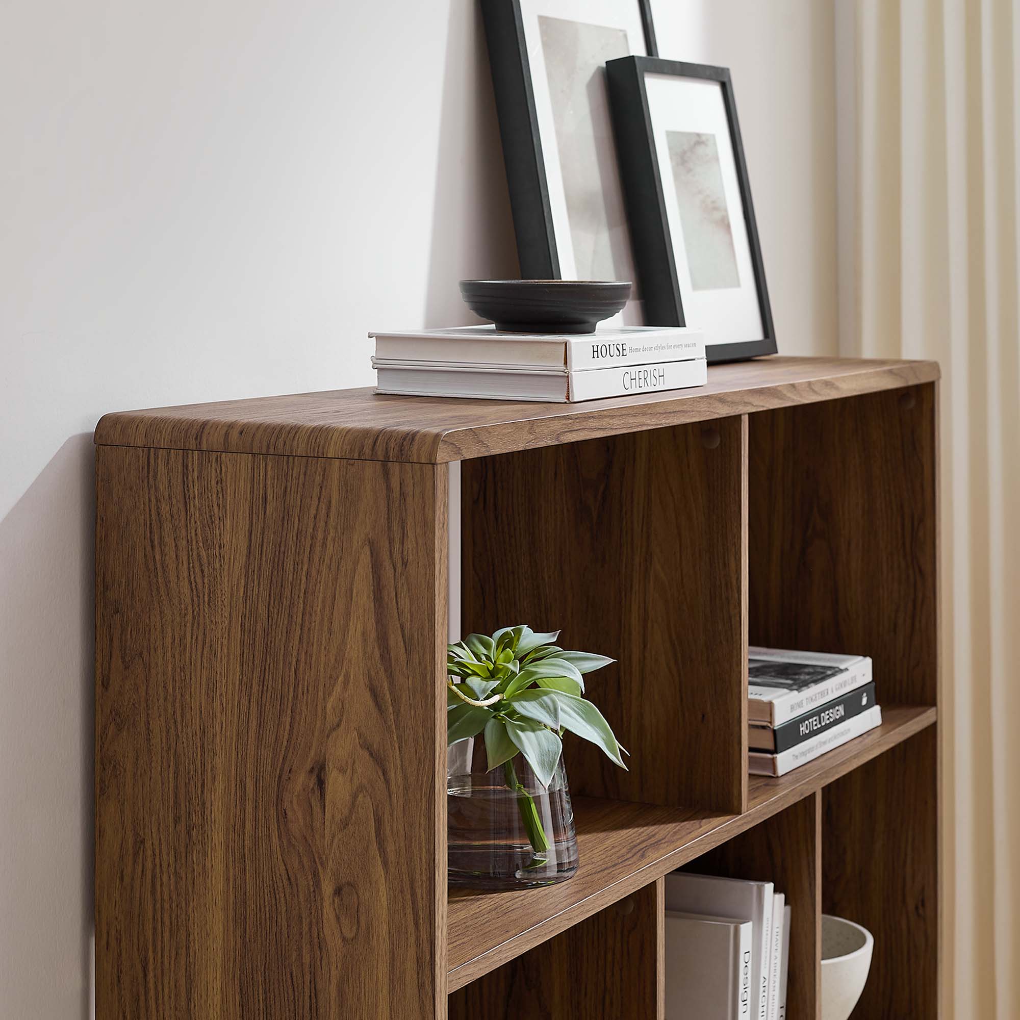 Transmit 7 Shelf Wood Grain Bookcase by Modway