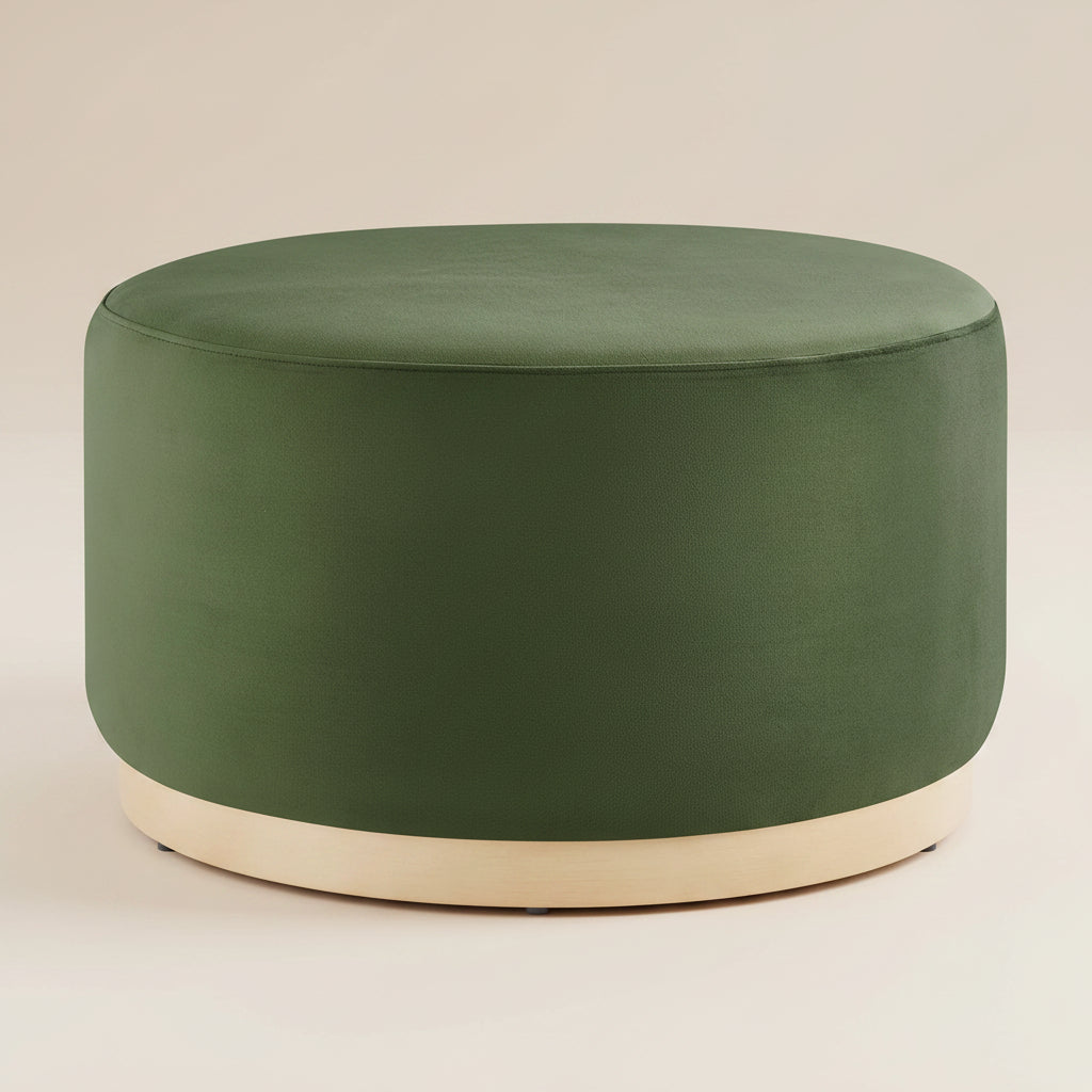 Tilden Large 29" Round Performance Velvet Upholstered Ottoman by Modway