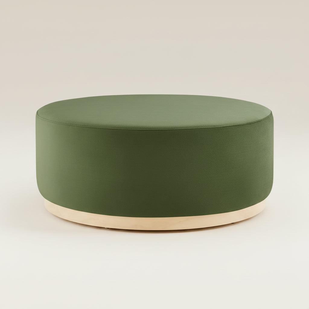 Tilden Large 38" Round Performance Velvet Upholstered Ottoman by Modway