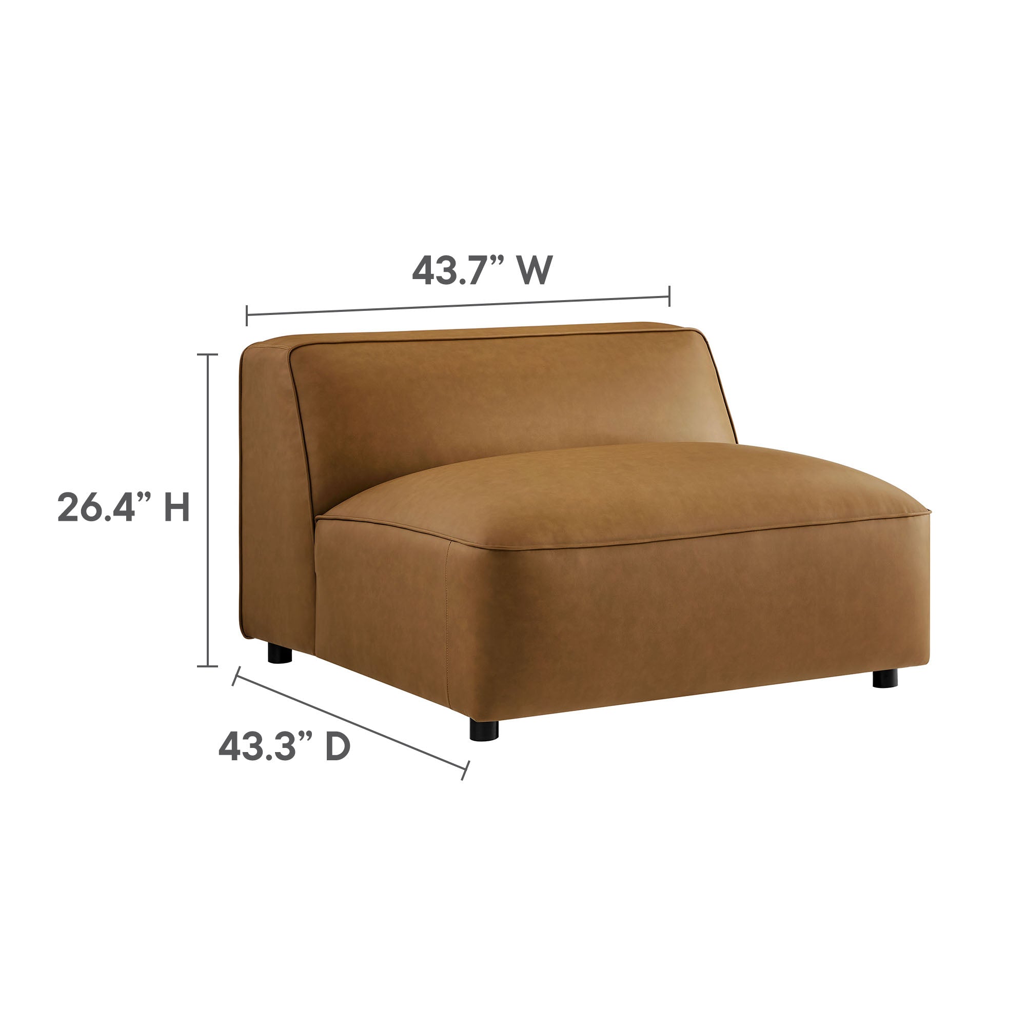 Auren 4-Piece Vegan Leather Modular Sofa Set by Modway